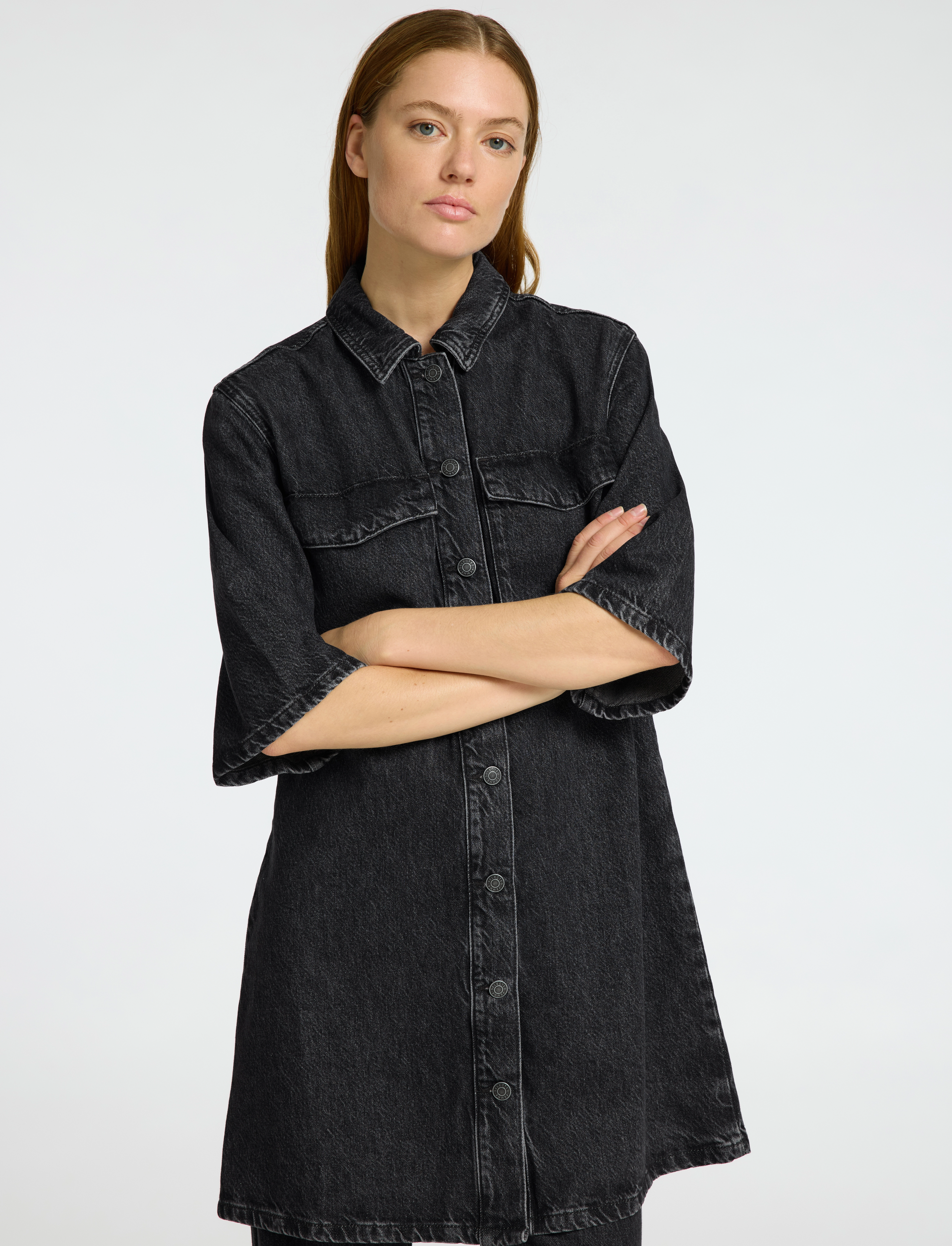 Selected - SLFHARPER SHORT DRESS - robes chemises - black - 3