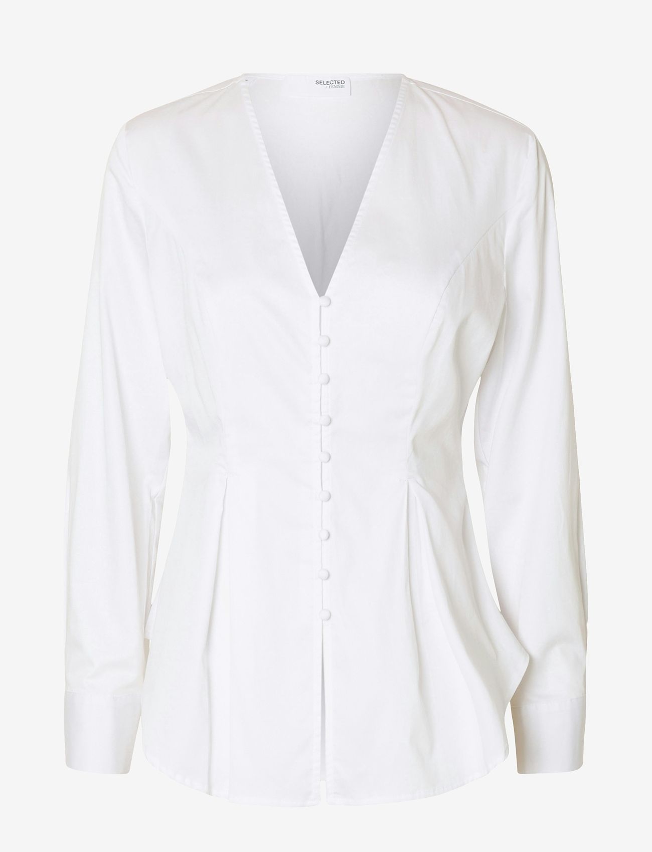 Selected - SLFNAJA LS FITTED BUTTONED SHIRT - long-sleeved shirts - bright white - 1