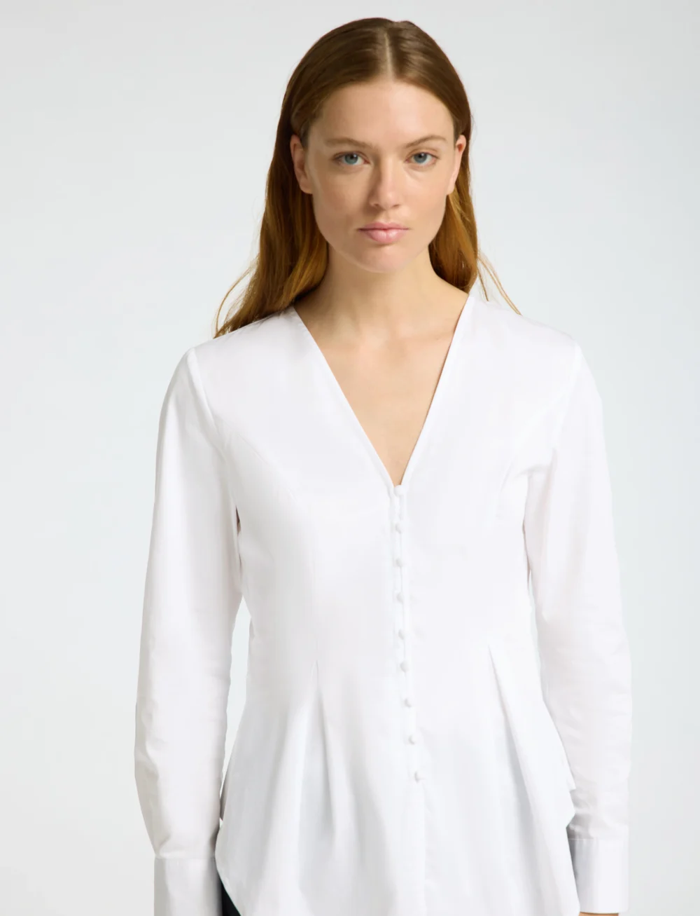 Selected - SLFNAJA LS FITTED BUTTONED SHIRT - langärmlige hemden - bright white - 3