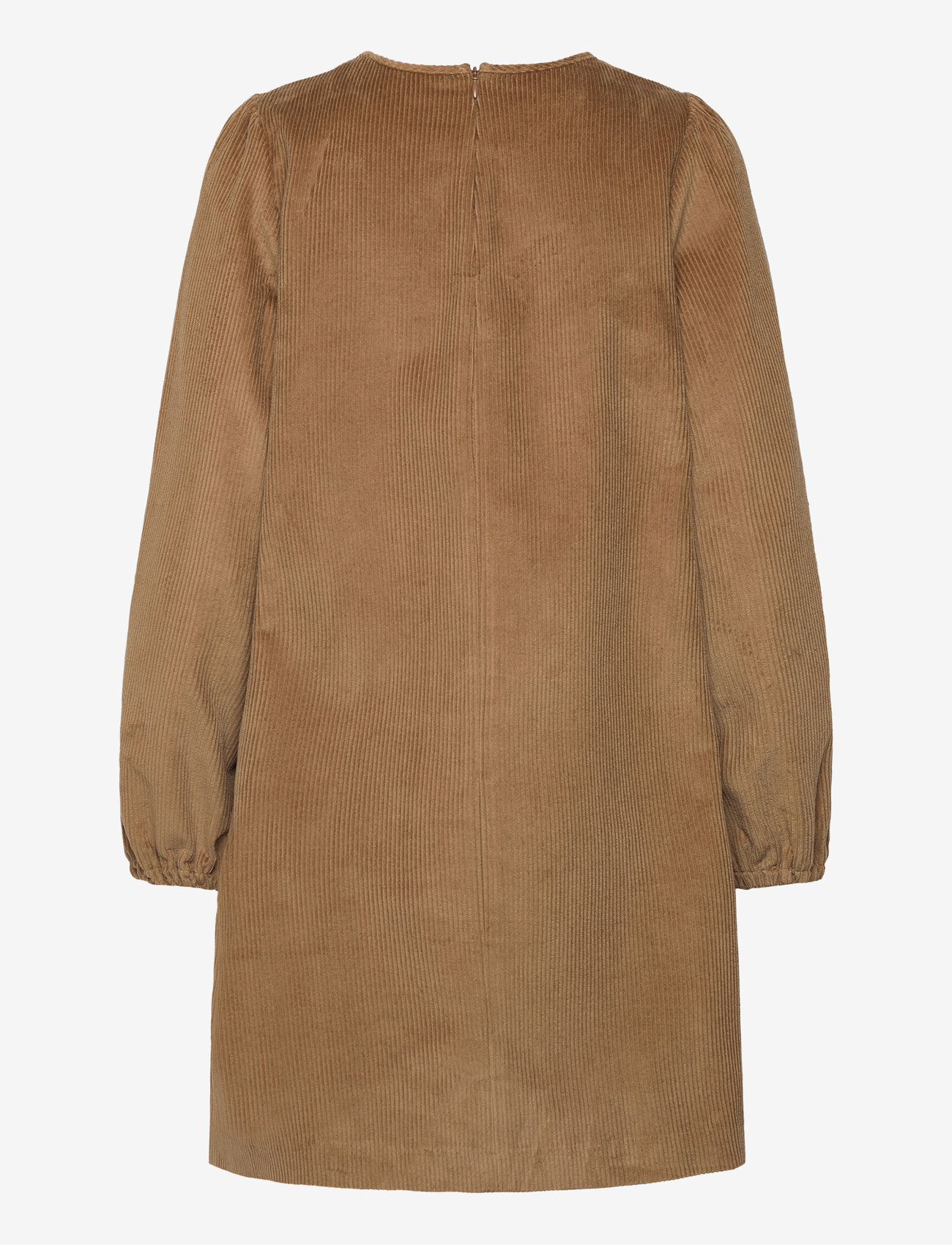Selected - SLFJENNY LS O-NECK CORDUROY DRESS D2 - kurze kleider - camel - 1
