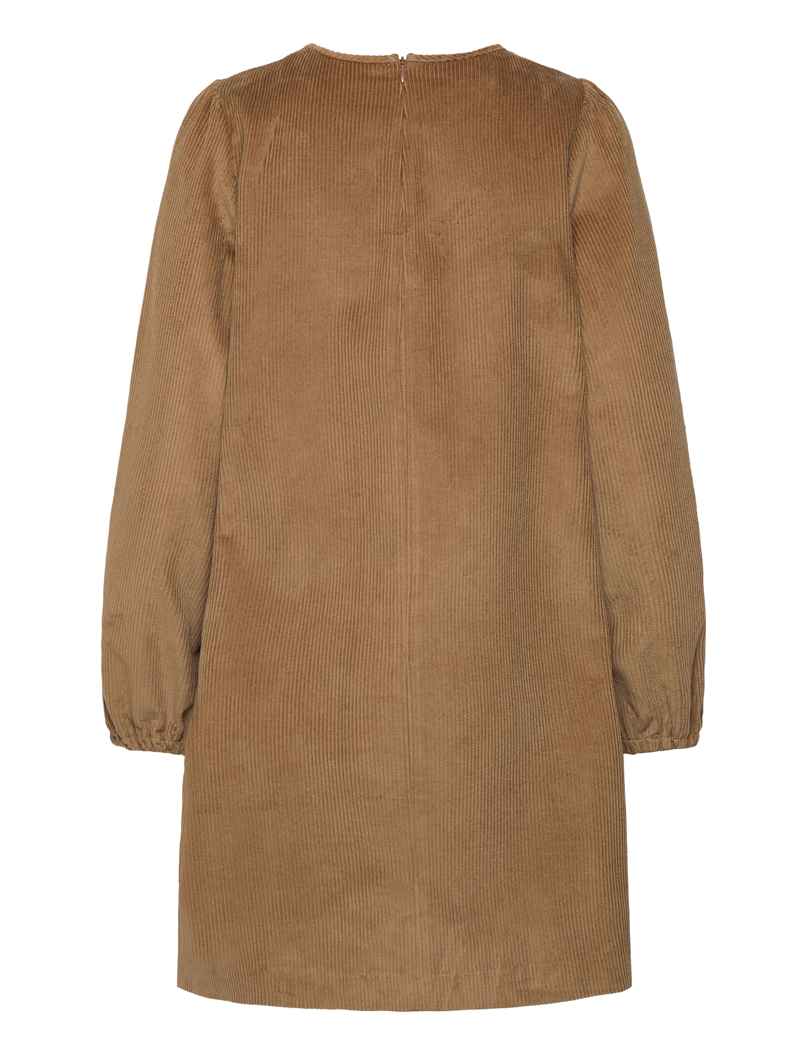 Selected - SLFJENNY LS O-NECK CORDUROY DRESS D2 - korte kjoler - camel - 1
