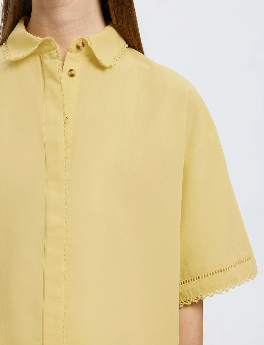 Selected - SLFNOVI SS CROCHET DETAIL SHIRT B - kurzärmlige hemden - sundress - 4