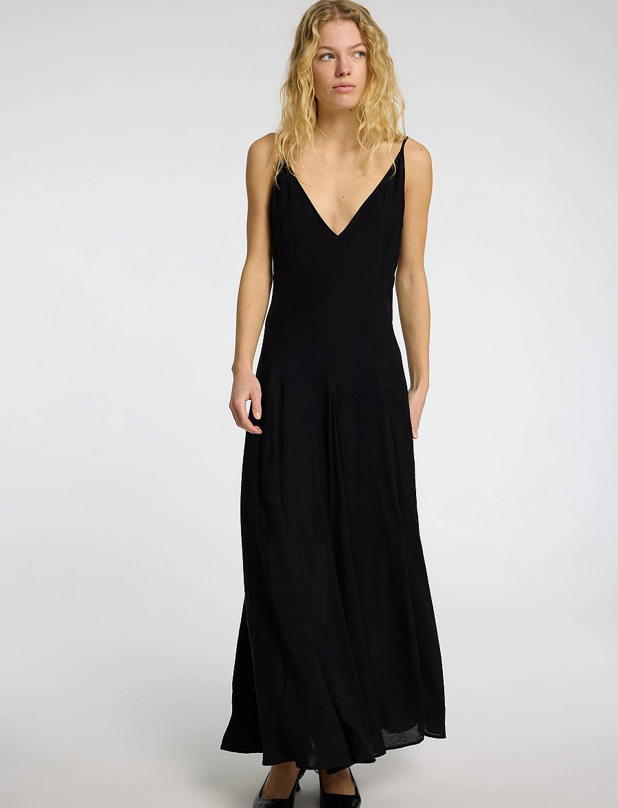 Selected - SLFJOSELLA TIERED ANKLE STRAP DRESS - dresses - black - 5