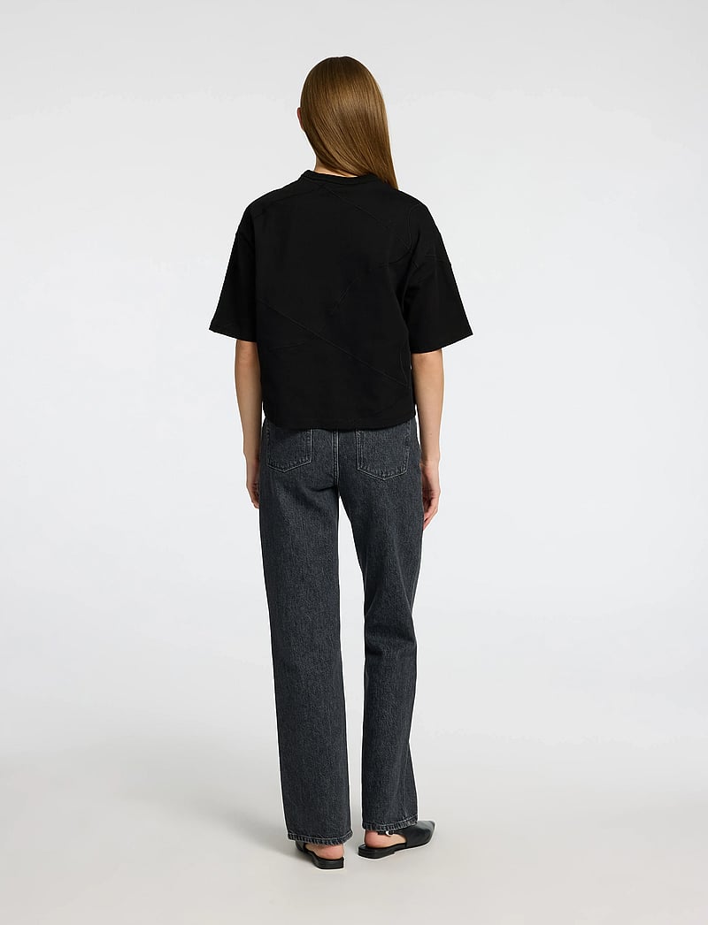 Selected - SLFPENNY SS EMBROIDERED TEE - t-shirts - black - 2