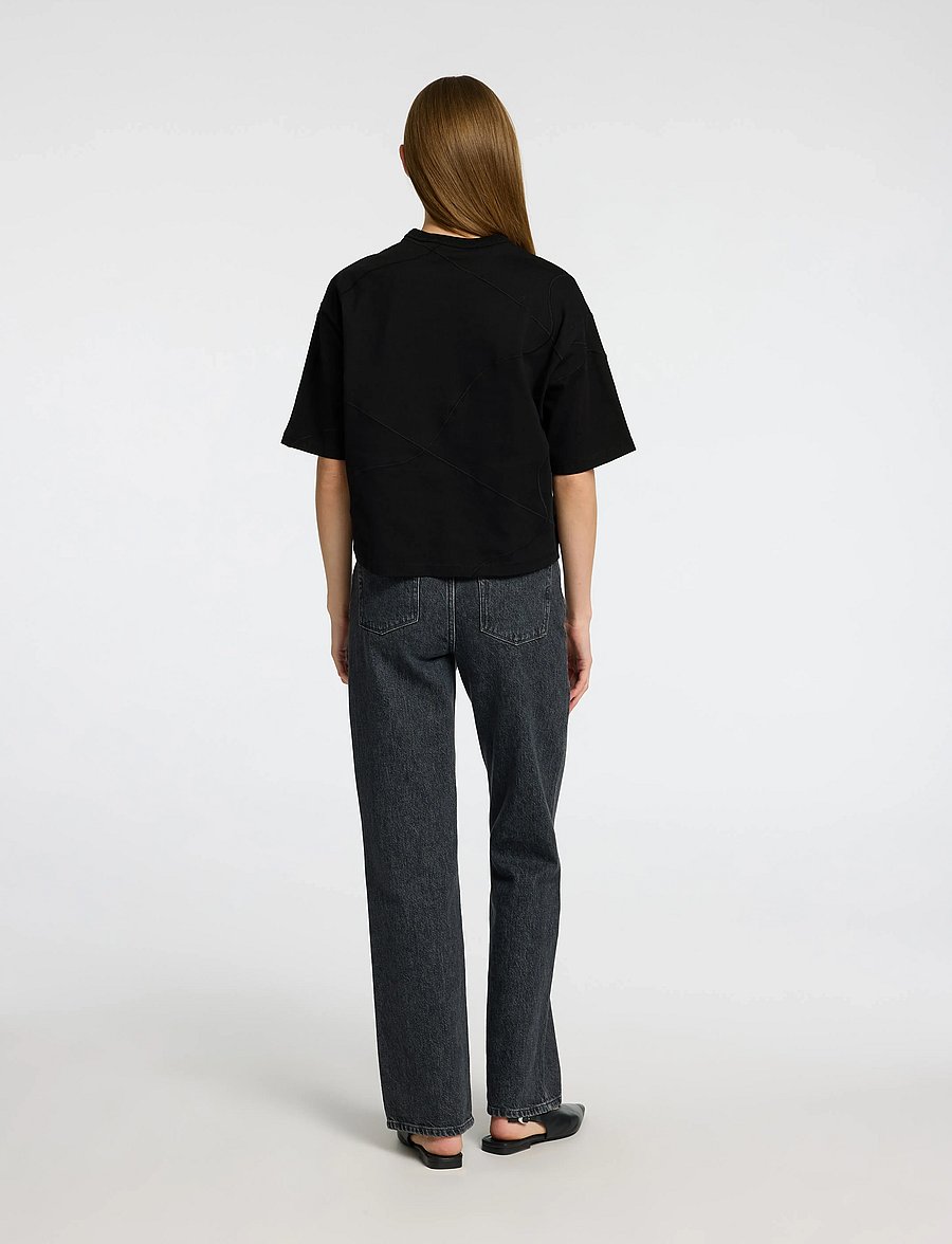 Selected - SLFPENNY SS EMBROIDERED TEE - t-paidat - black - 2