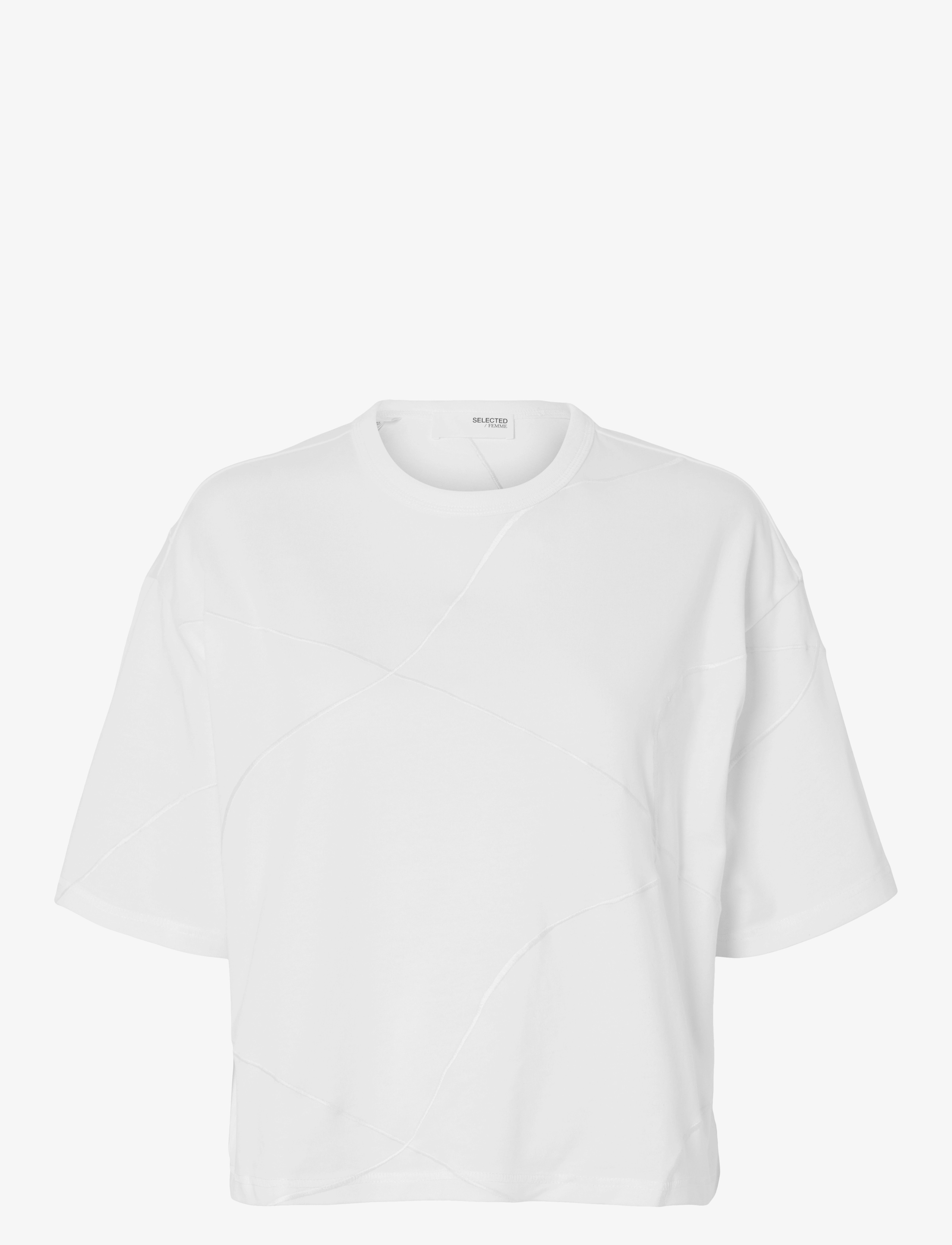 Selected SLFPENNY SS EMBROIDERED TEE - Selected - SNOW WHITE / white