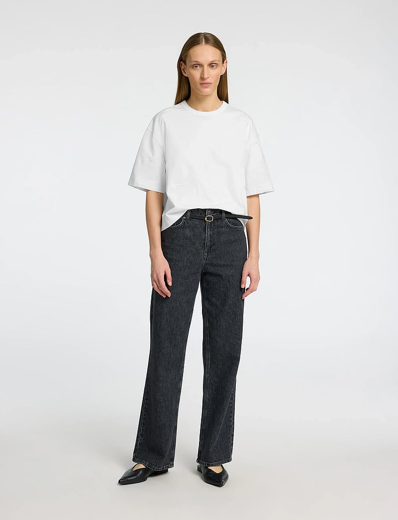 Selected - SLFPENNY SS EMBROIDERED TEE - t-shirts - snow white - 4