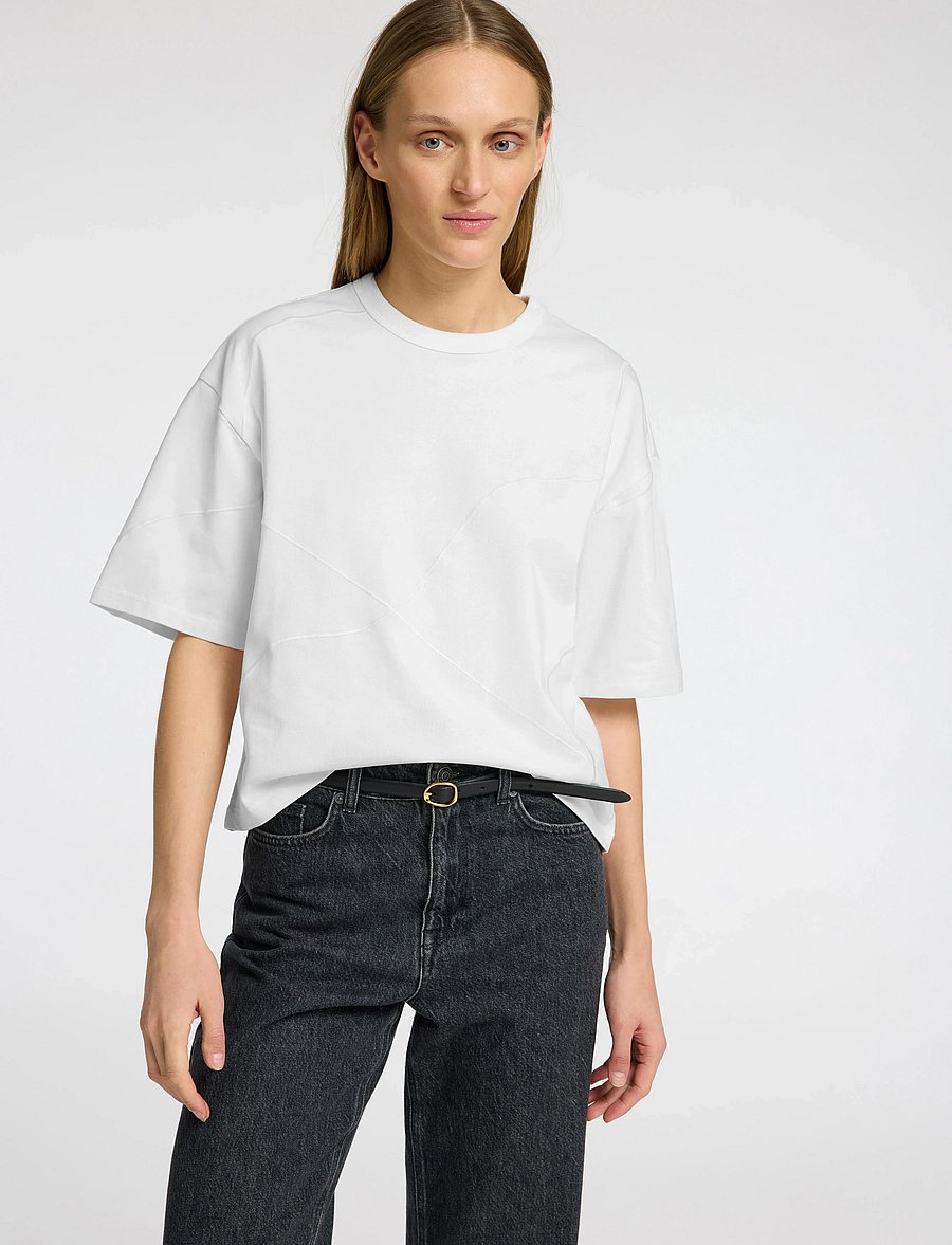 Selected - SLFPENNY SS EMBROIDERED TEE - t-shirts - snow white - 5
