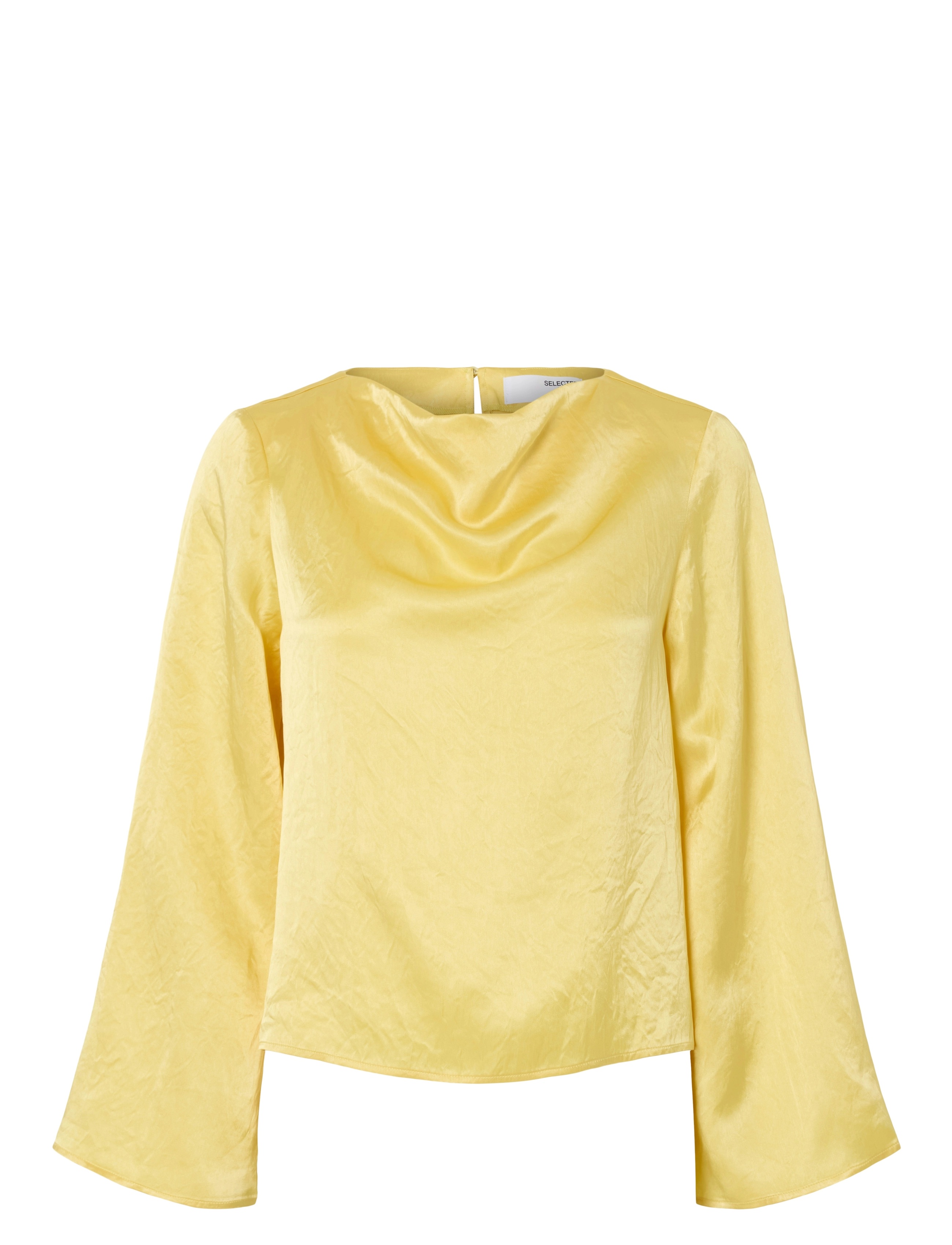 Selected SLFSELENE LS DRAPED NECKLINE TOP B - Bluser - SUNDRESS / yellow