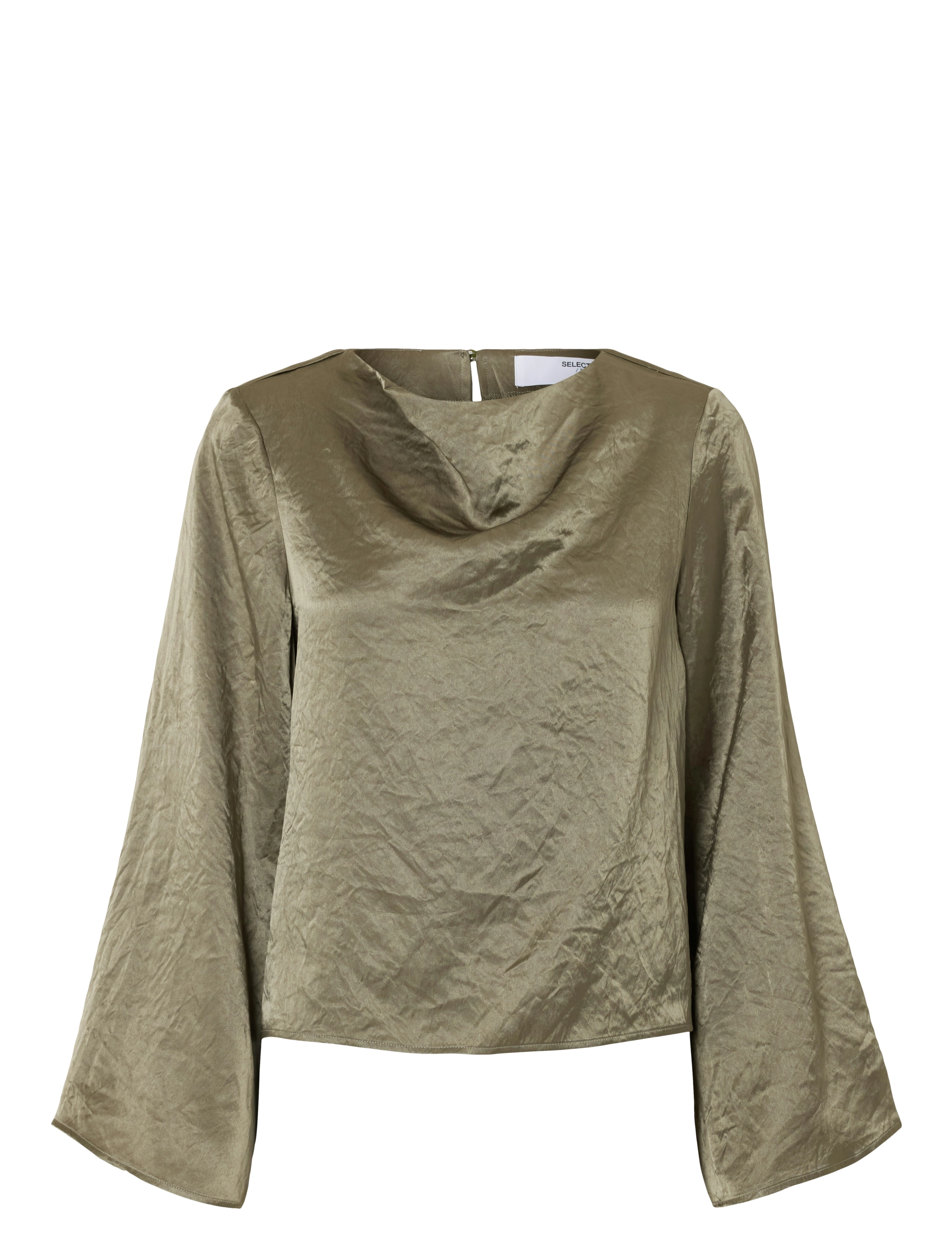 Selected SLFSELENE LS DRAPED NECKLINE TOP B - Selected - VETIVER / green