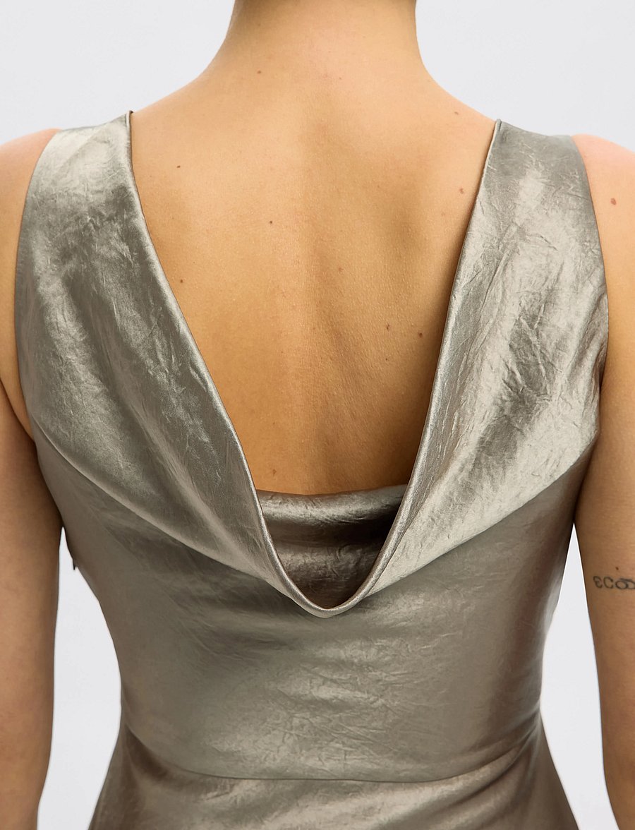 Selected - SLFSELENE SL COWL BACK MIDI DRESS B - midikleider - vetiver - 5