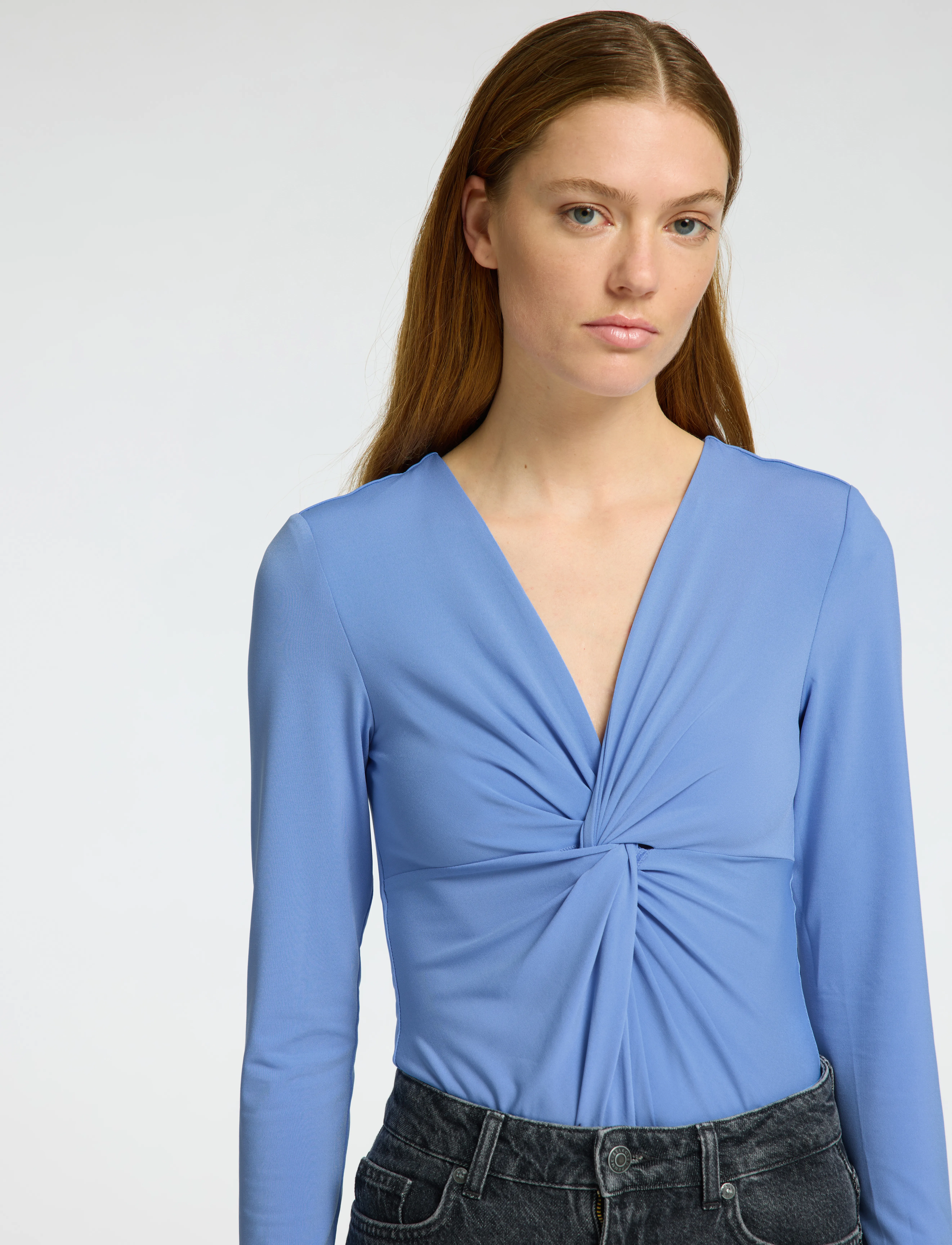 Selected - SLFCARMA LS KNOT BODY - bodies - cornflower blue - 3