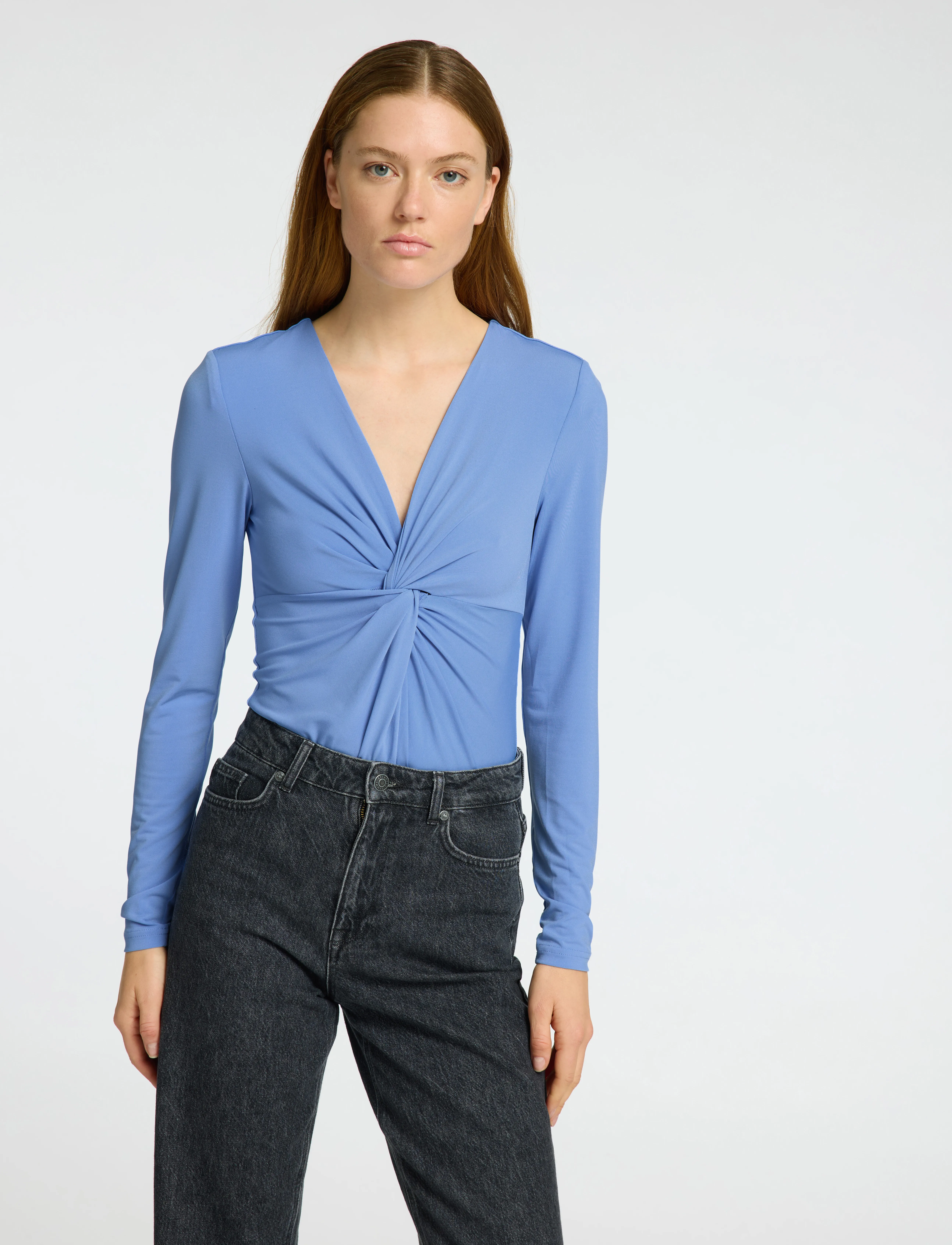 Selected - SLFCARMA LS KNOT BODY - bodies - cornflower blue - 4
