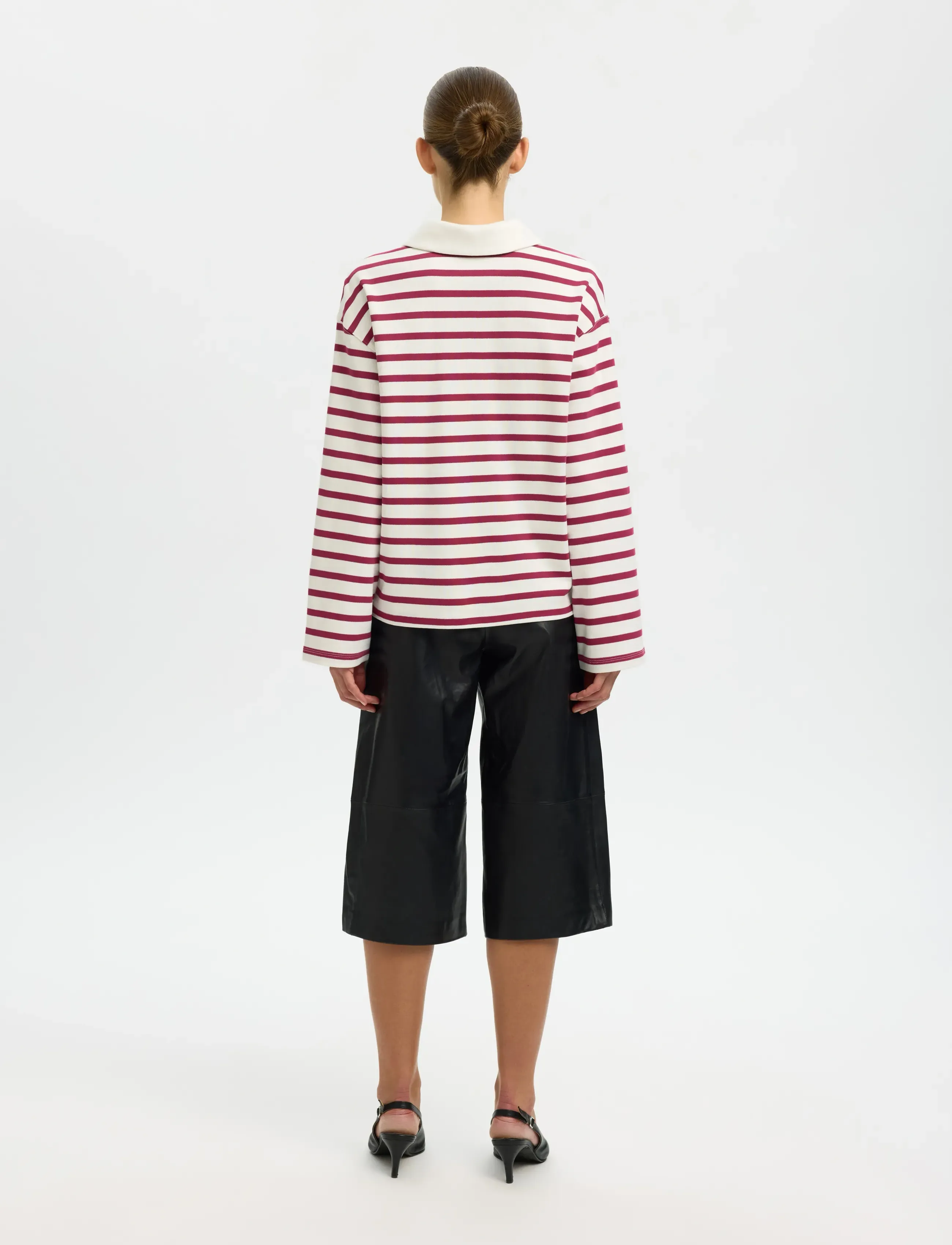 Selected - SLFWADA LS STRIPE COLLAR TOP NOOS - polosärgid - anemone - 2