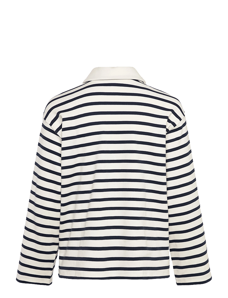 Selected - SLFWADA LS STRIPE COLLAR TOP NOOS - poloshirts - dark sapphire - 1
