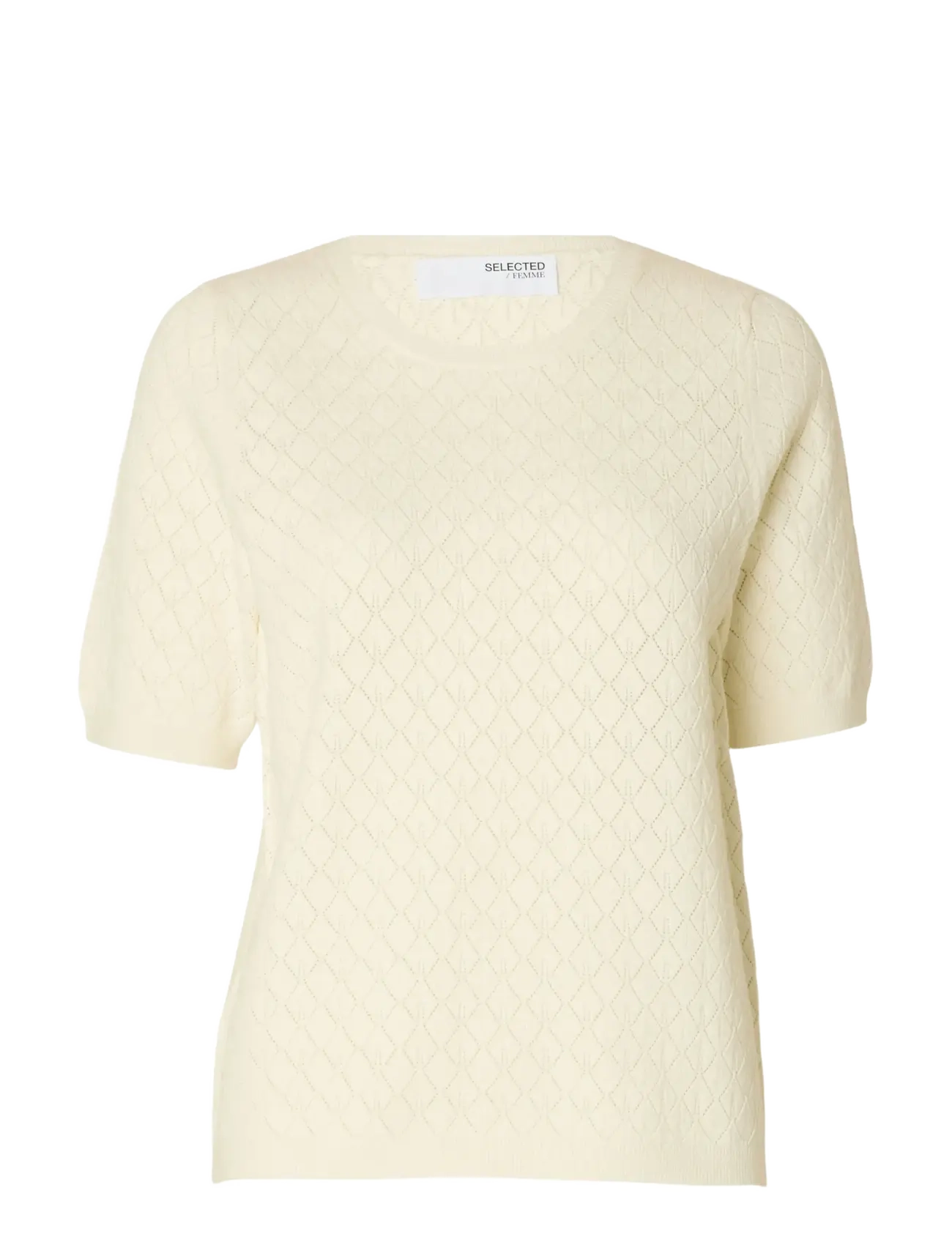 SELECTED Slfhelen 2/4 Knit O-Neck Cream - S - Damen