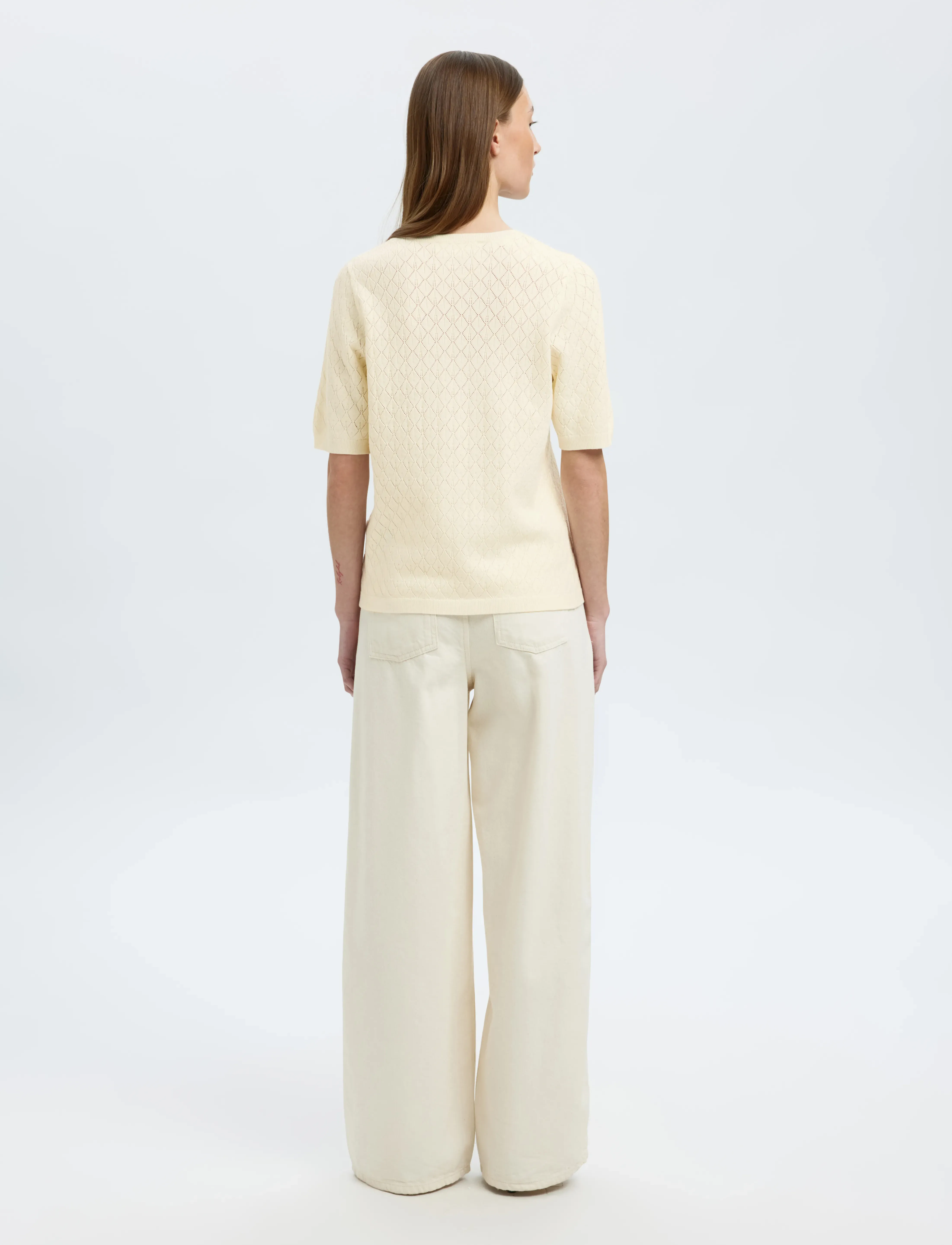 Selected - SLFHELEN 2/4 KNIT O-NECK - pulls - birch - 2