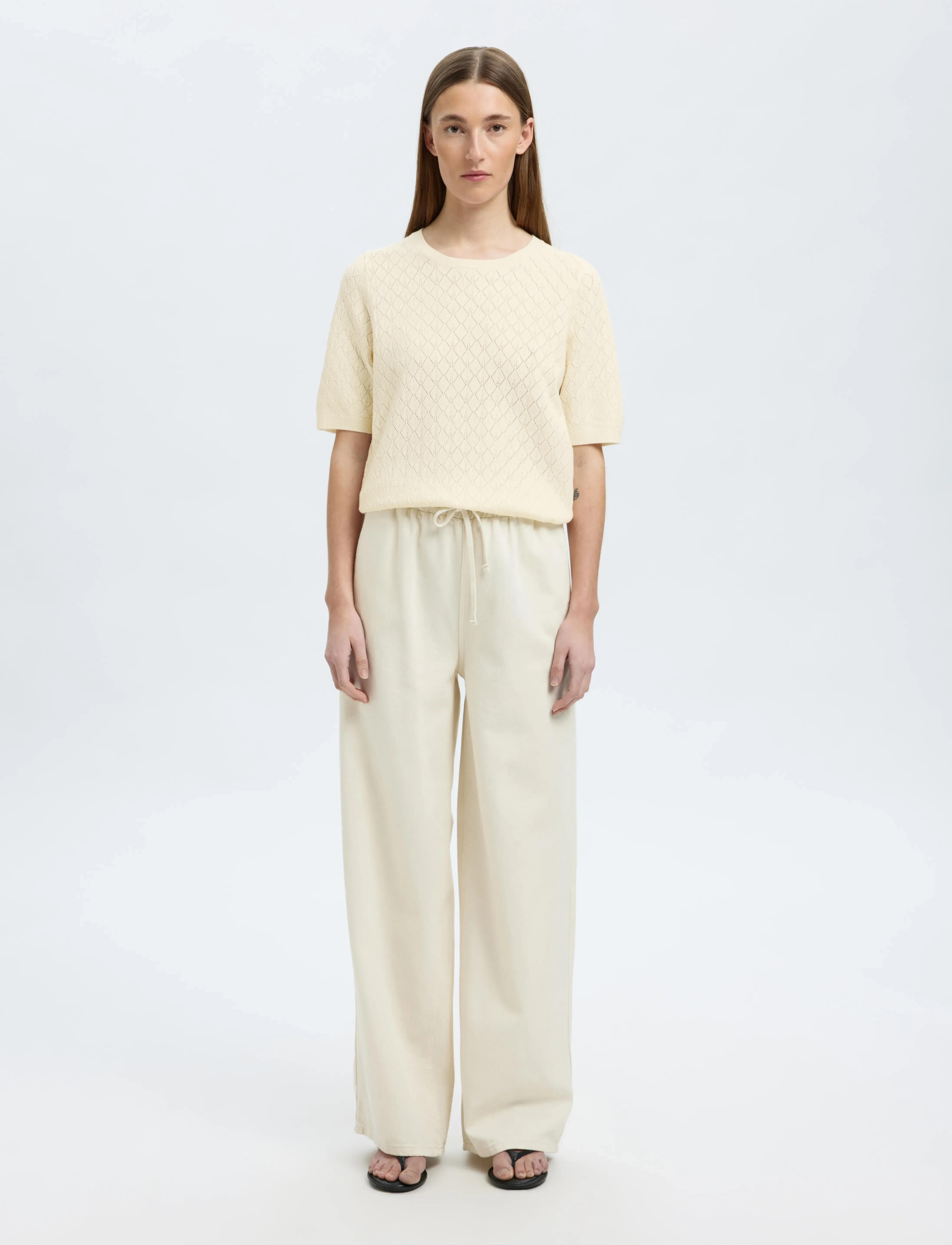 Selected - SLFHELEN 2/4 KNIT O-NECK - pulls - birch - 3