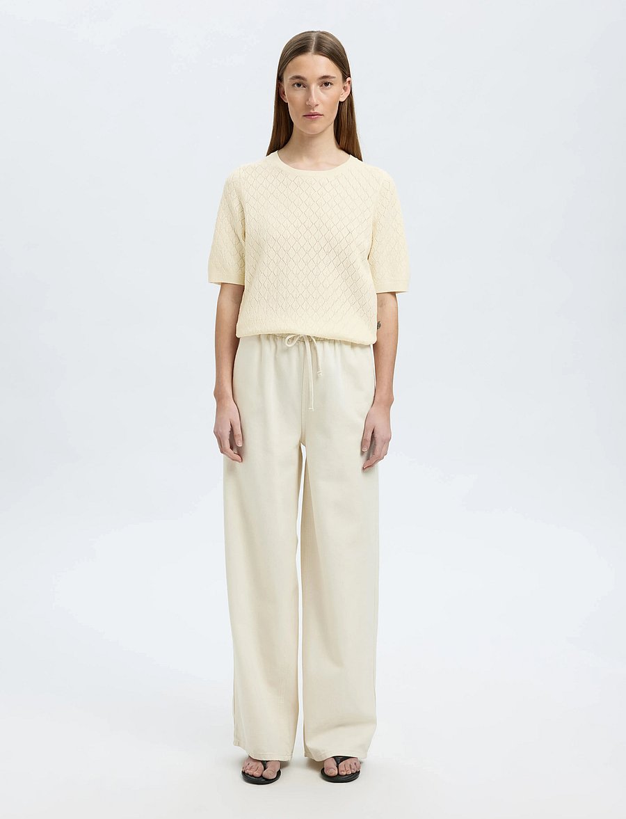 Selected - SLFHELEN 2/4 KNIT O-NECK - neulepuserot - birch - 3