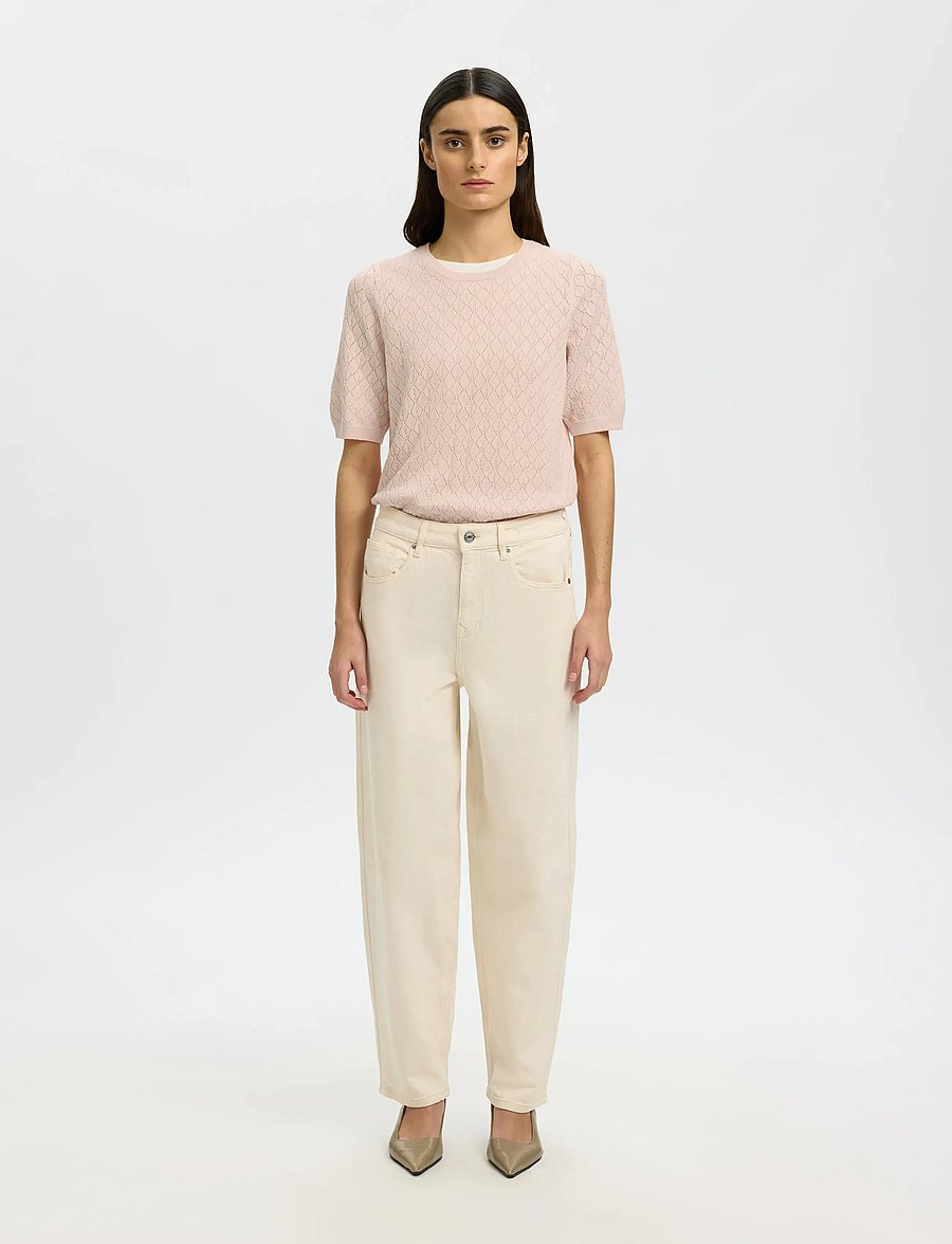 Selected - SLFHELEN 2/4 KNIT O-NECK - swetry - pale dogwood - 3