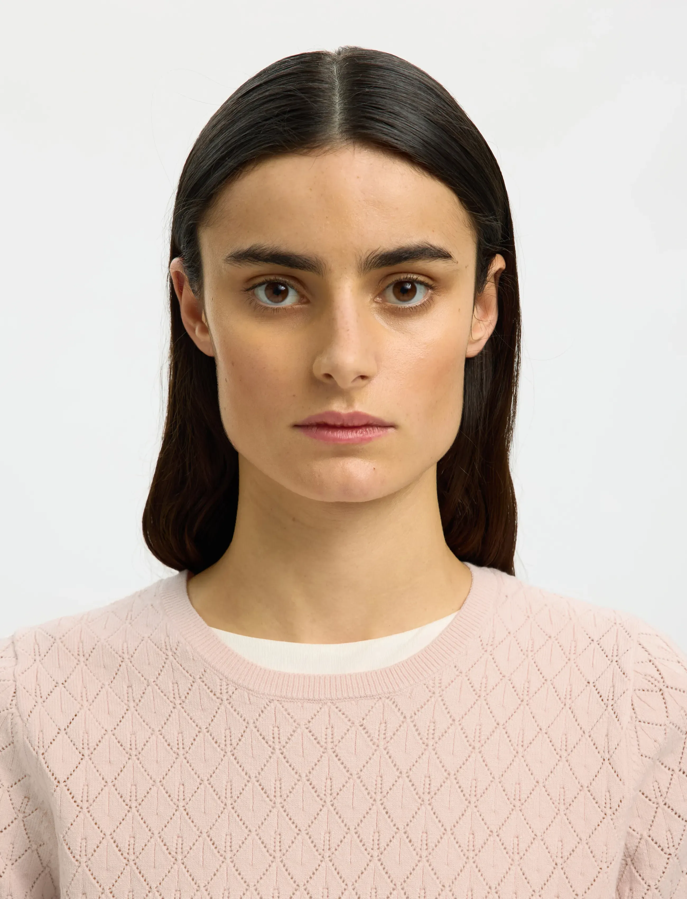Selected - SLFHELEN 2/4 KNIT O-NECK - striktrøjer - pale dogwood - 4