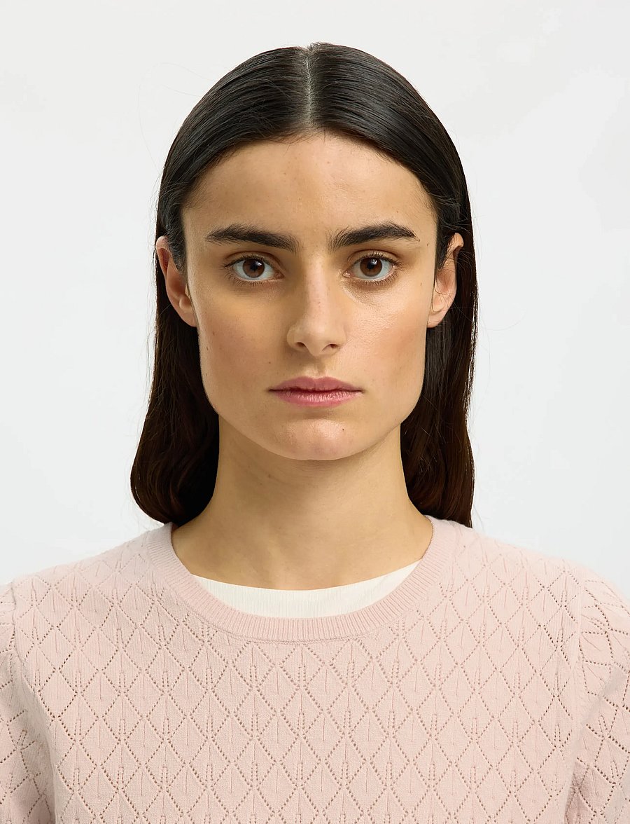 Selected - SLFHELEN 2/4 KNIT O-NECK - swetry - pale dogwood - 4