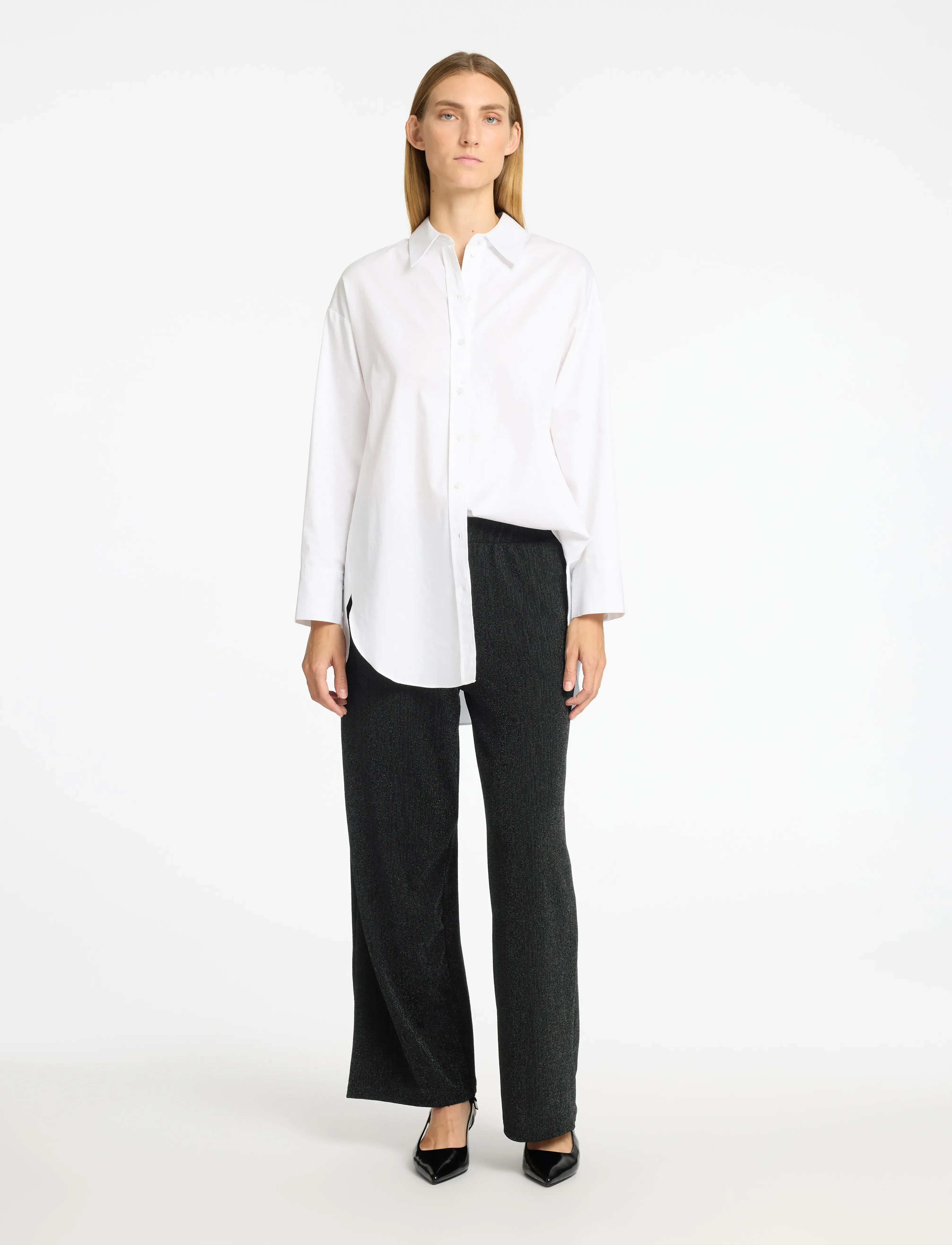 Selected - SLFANITA TINNI HW RELAXED PANTS - straight leg hosen - black - 4
