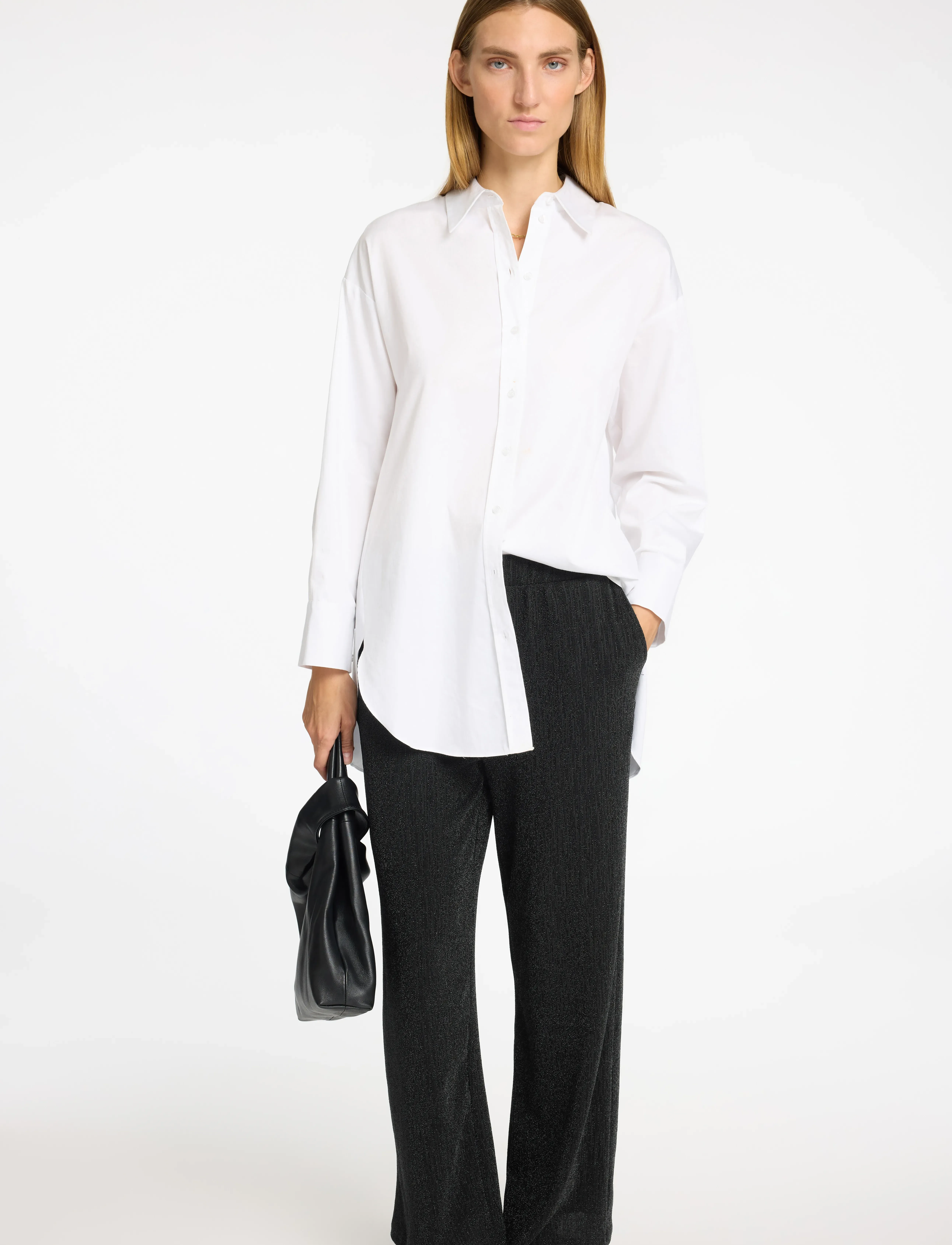 Selected - SLFANITA TINNI HW RELAXED PANTS - straight leg hosen - black - 5