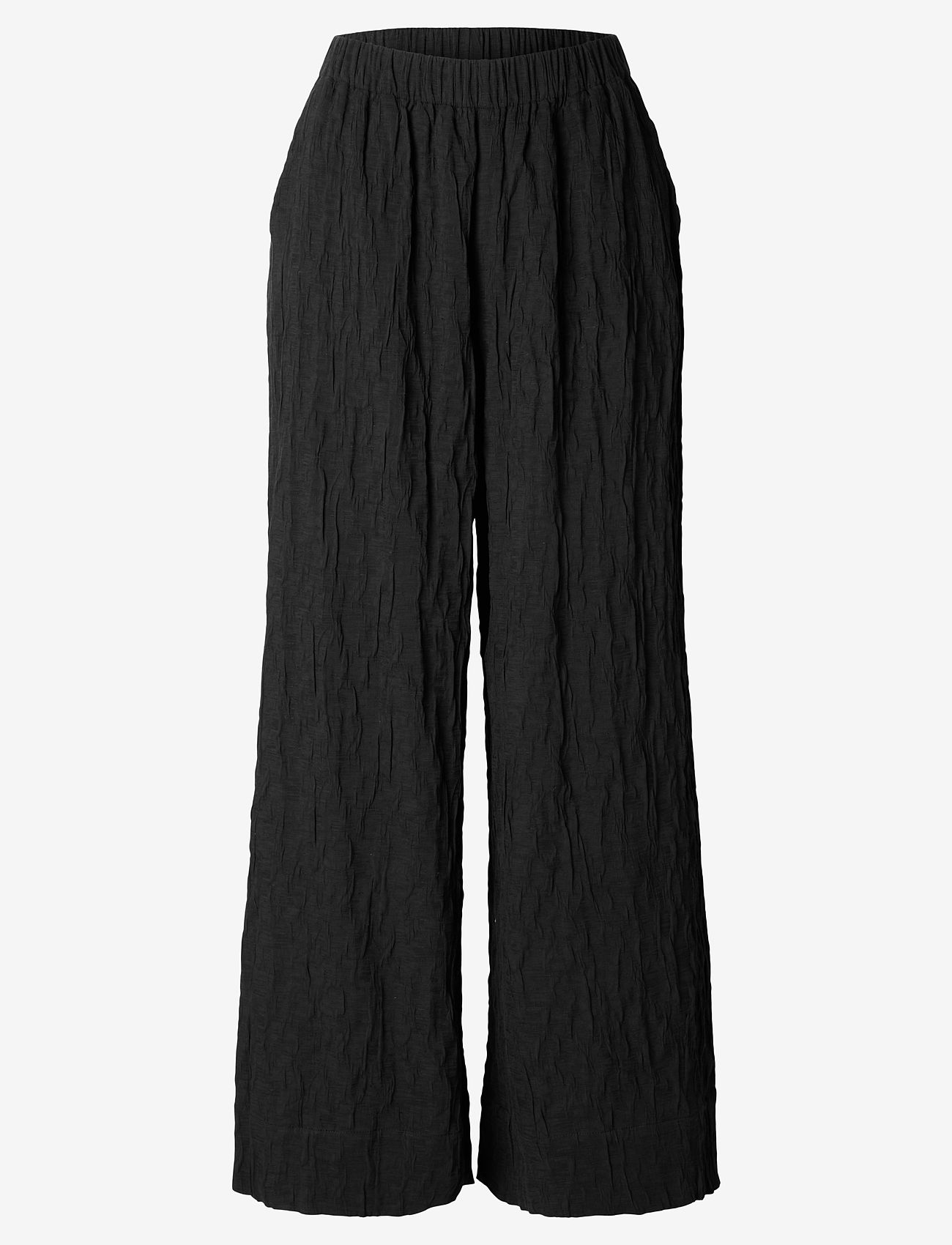 Selected - SLFCORIA HW WIDE PANT B - hosen mit weitem bein - black - 1