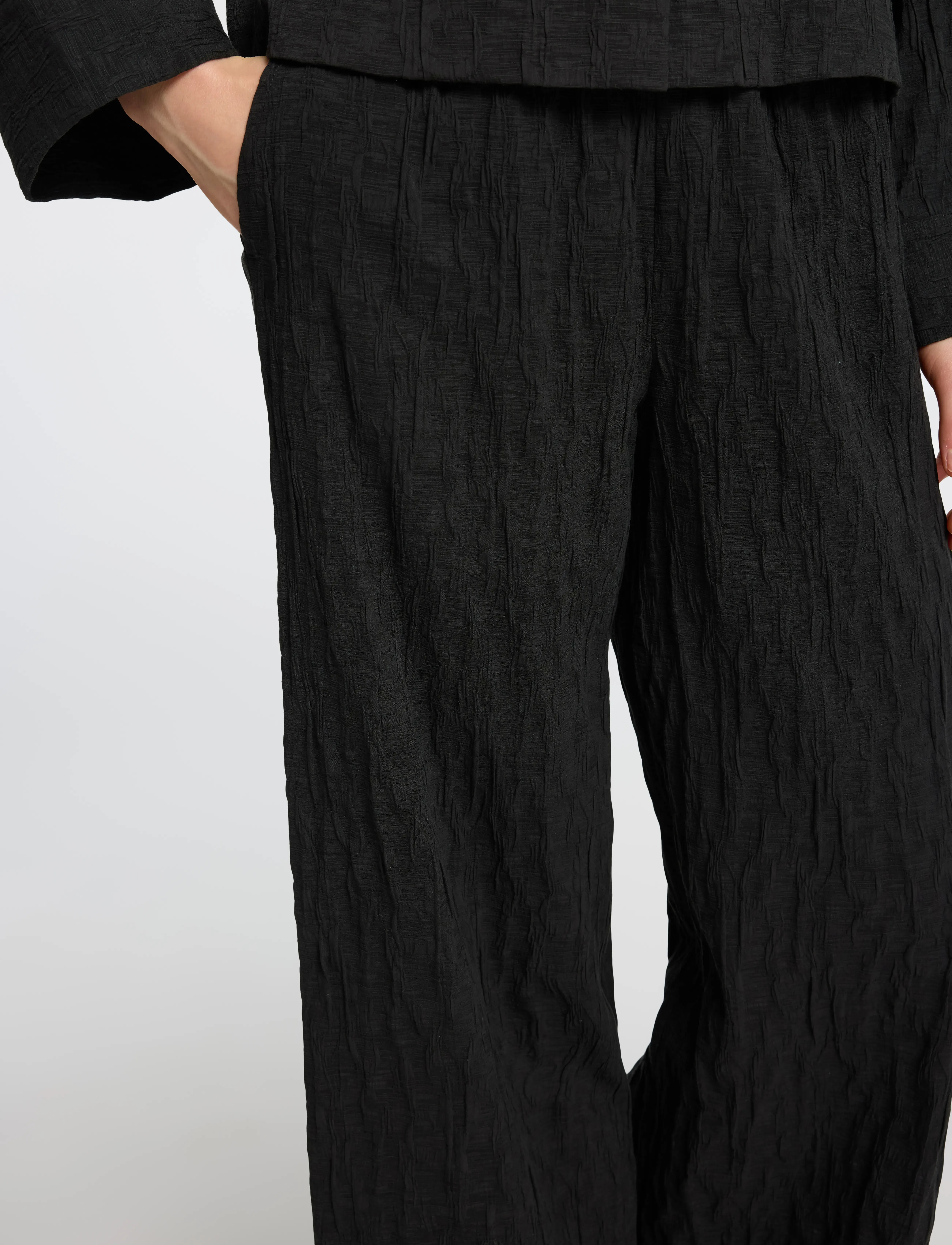 Selected - SLFCORIA HW WIDE PANT B - hosen mit weitem bein - black - 3