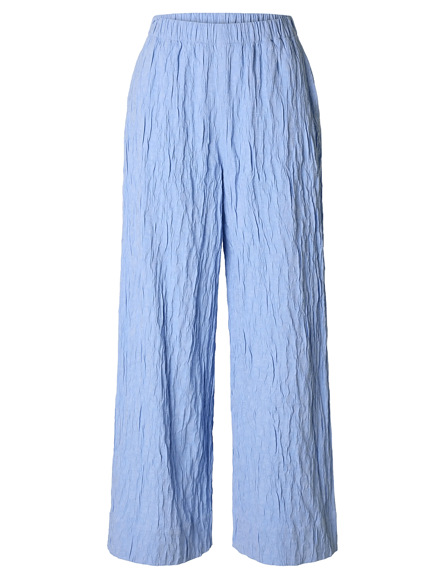 Selected - SLFCORIA HW WIDE PANT B - pantalons larges - cornflower blue - 1