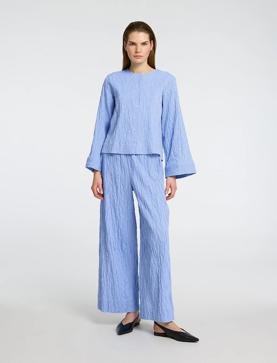 Selected - SLFCORIA HW WIDE PANT B - pantalons larges - cornflower blue - 4