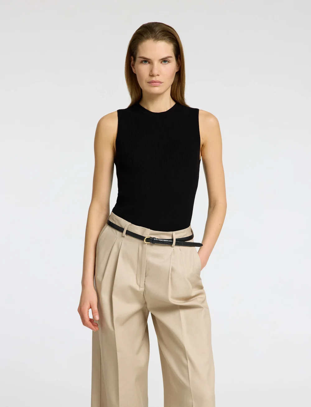 Selected - SLFINGRID SL KNIT TOP - kasdienis stilius - black - 0