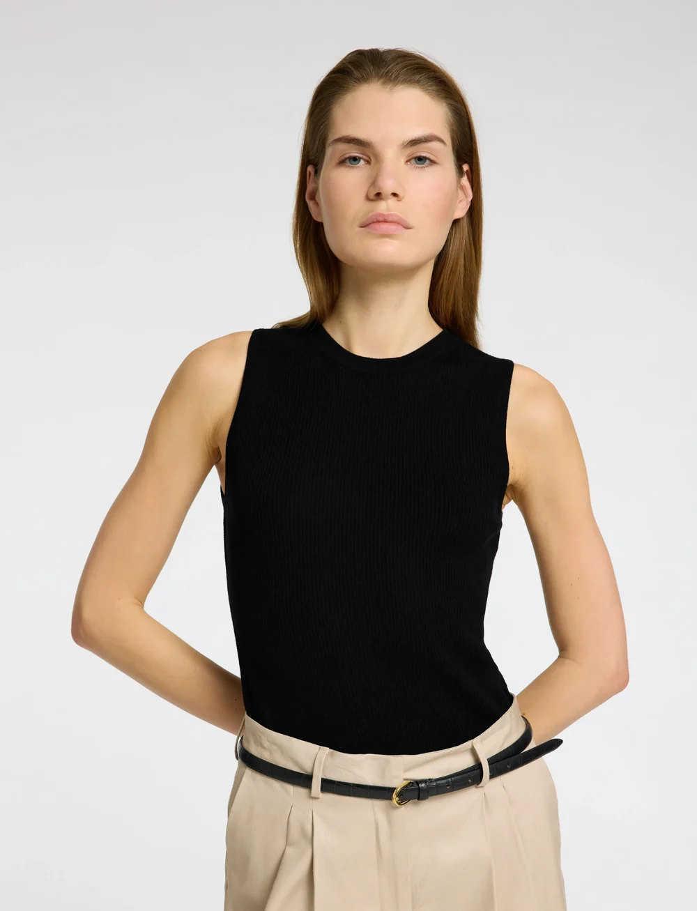 Selected - SLFINGRID SL KNIT TOP - kasdienis stilius - black - 3