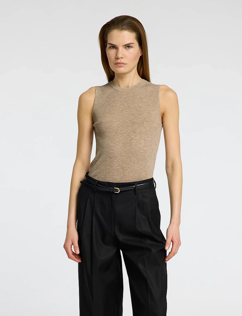 Selected - SLFINGRID SL KNIT TOP - kashmir - island fossil - 0