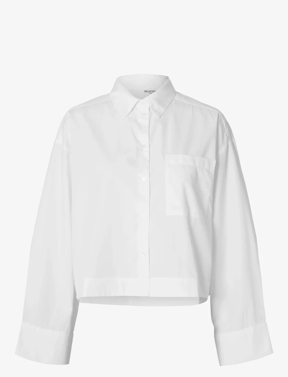 Selected - SLFASTHA LS CROPPED BOXY SHIRT NOOS - langerma skyrtur - bright white - 1