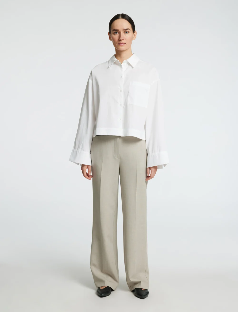 Selected - SLFASTHA LS CROPPED BOXY SHIRT NOOS - langerma skyrtur - bright white - 5