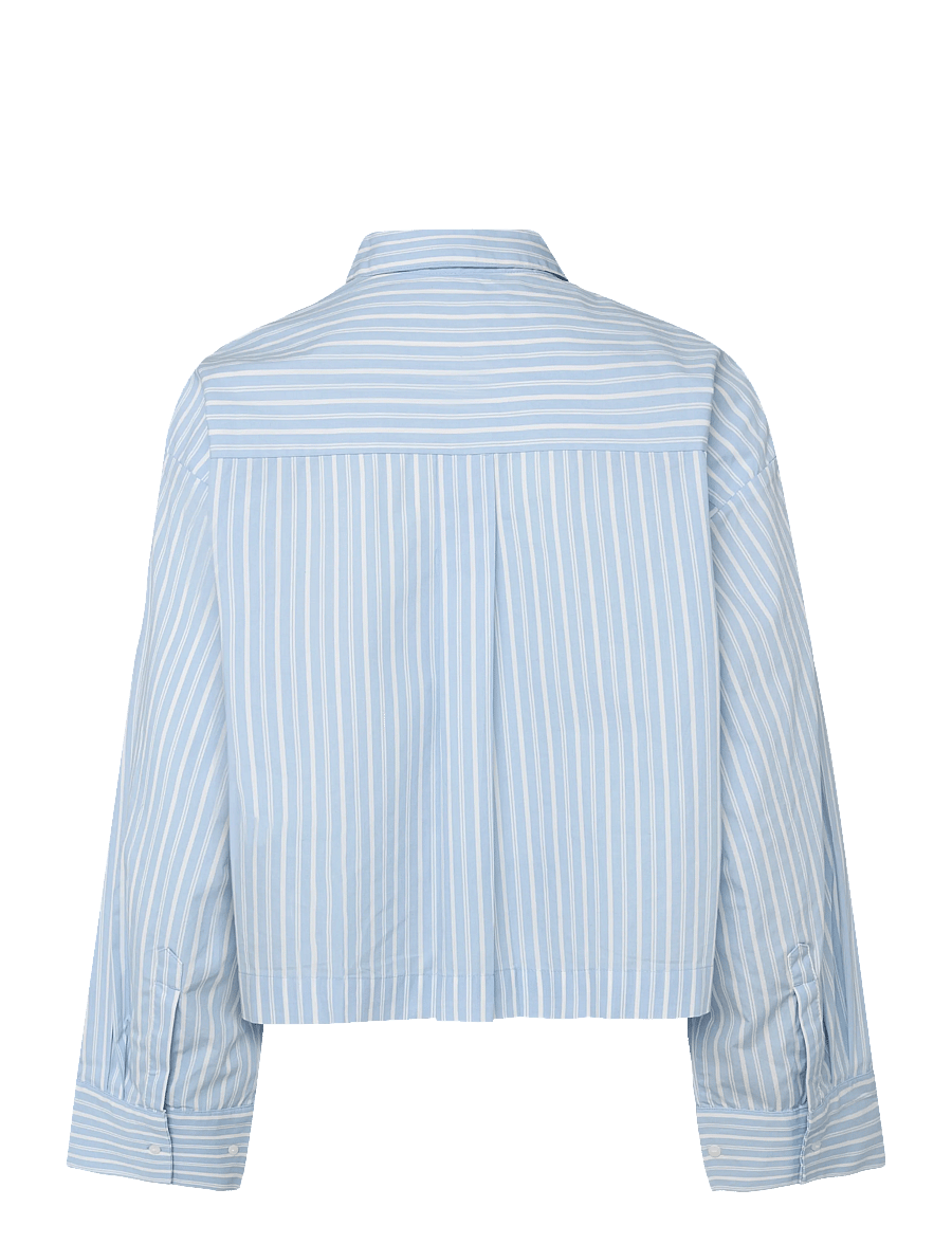 Selected - SLWASTHA LS CROPPED BOXY SHIRT NOOS - langärmlige hemden - cashmere blue - 1