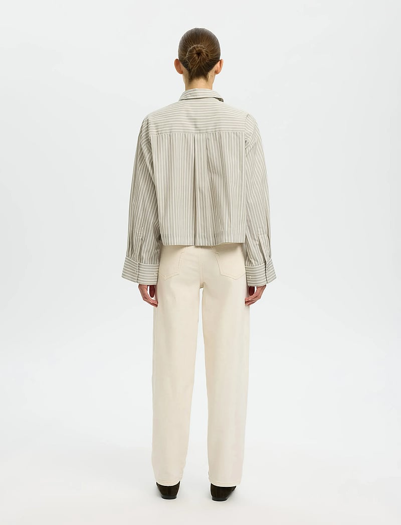 Selected - SLFASTHA LS CROPPED BOXY SHIRT NOOS - langærmede skjorter - pure cashmere - 2