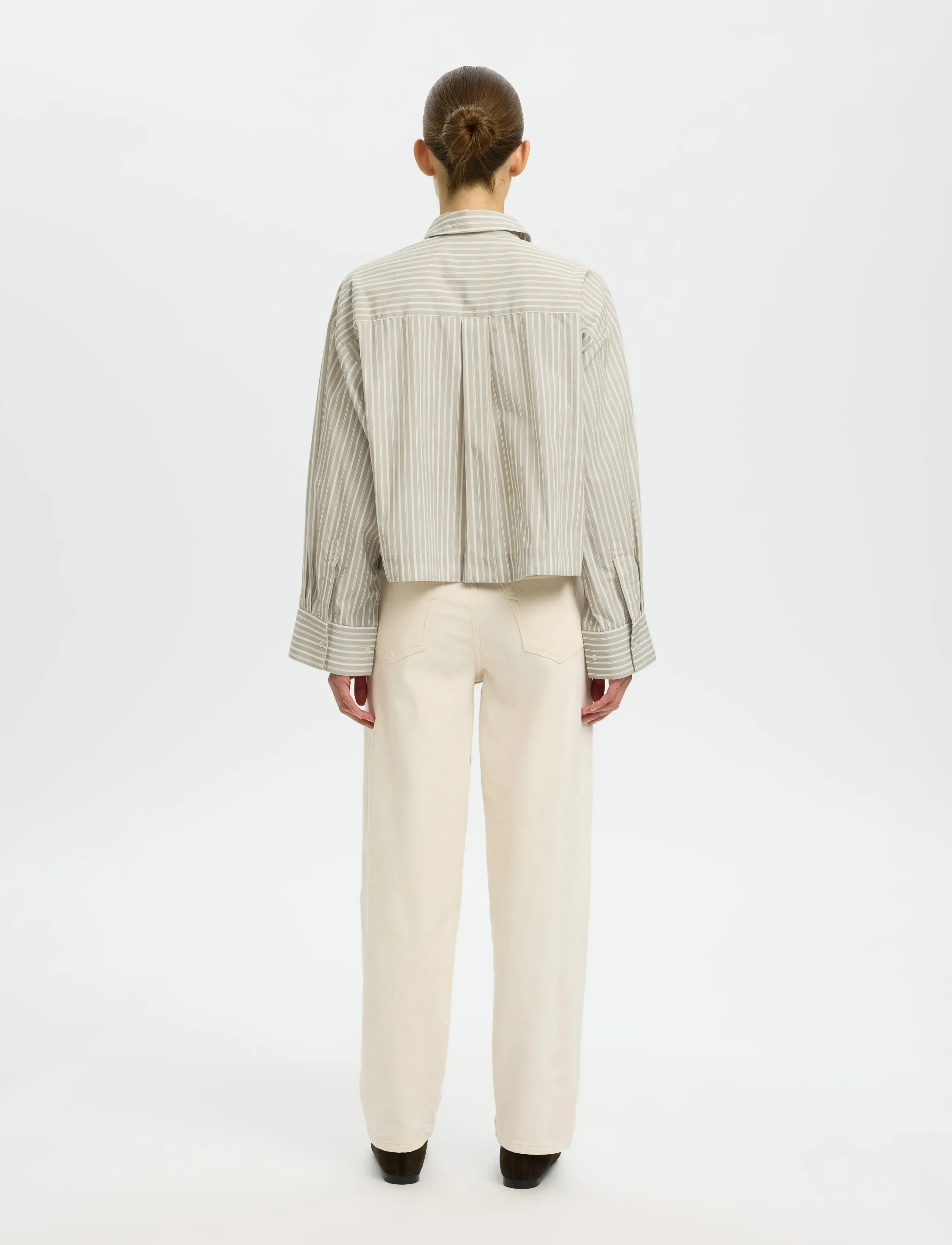 Selected - SLWASTHA LS CROPPED BOXY SHIRT NOOS - langærmede skjorter - pure cashmere - 2