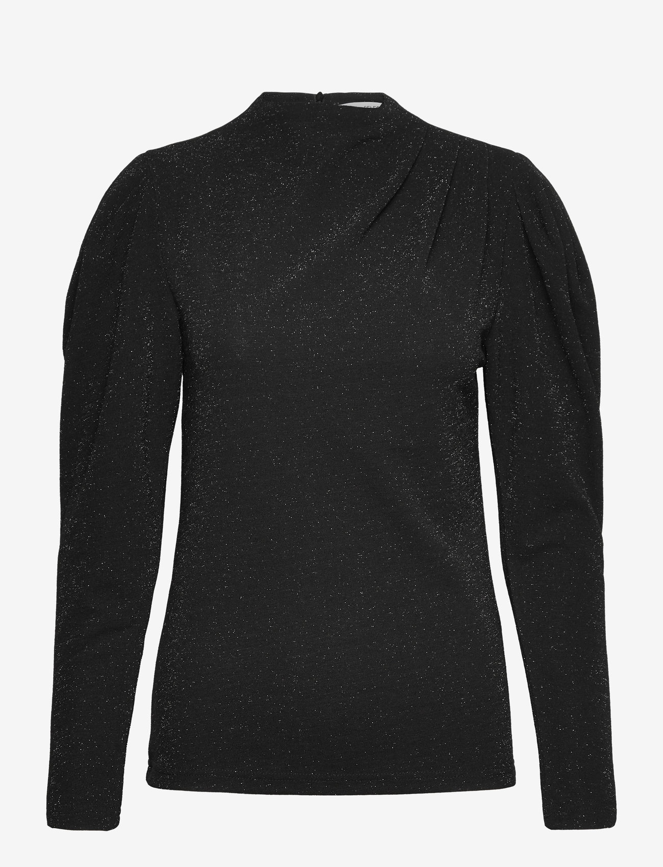 Selected - SLFMARWA LS HIGH NECK TOP - t-shirts met lange mouwen - black - 1