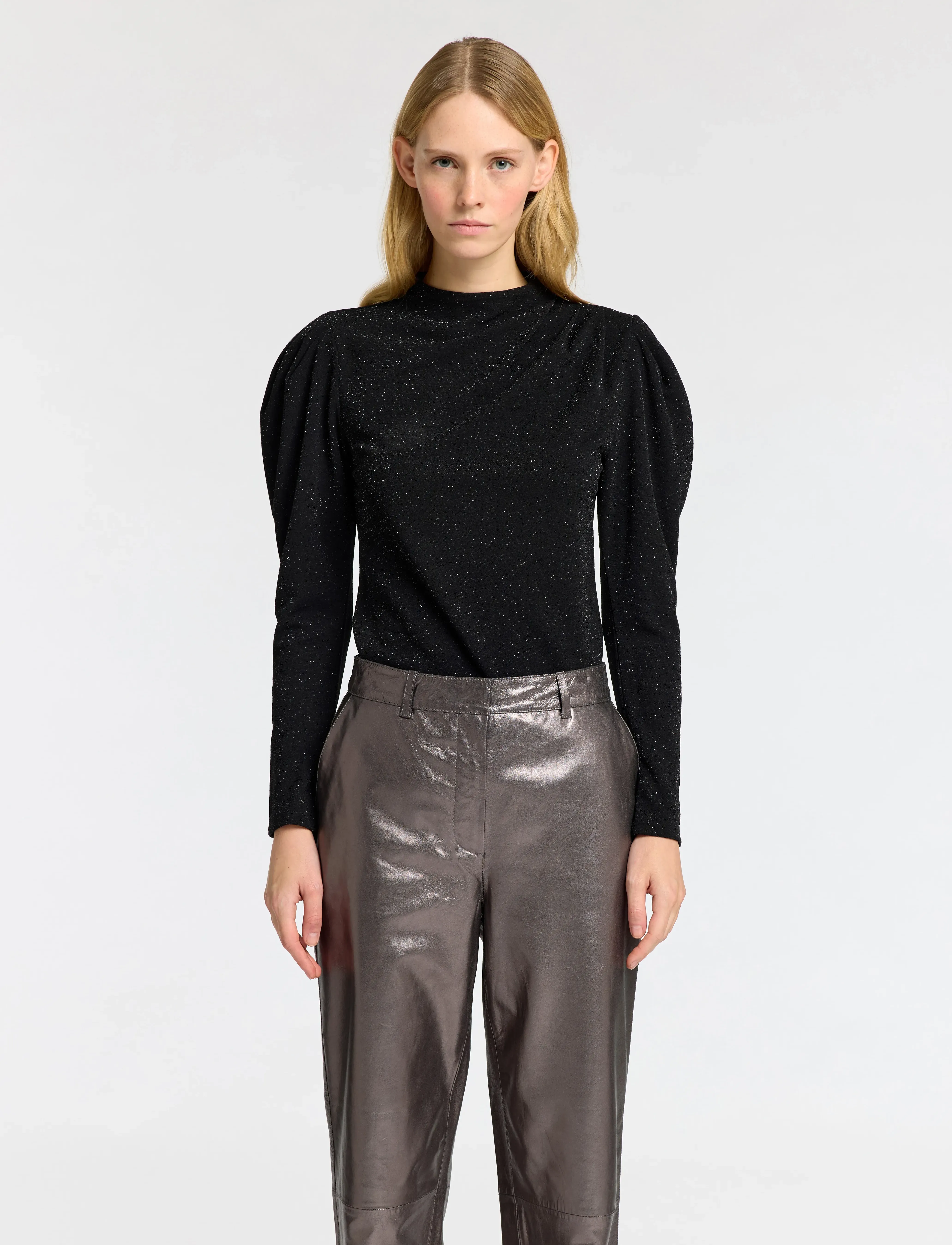 Selected - SLFMARWA LS HIGH NECK TOP - langærmede toppe - black - 4