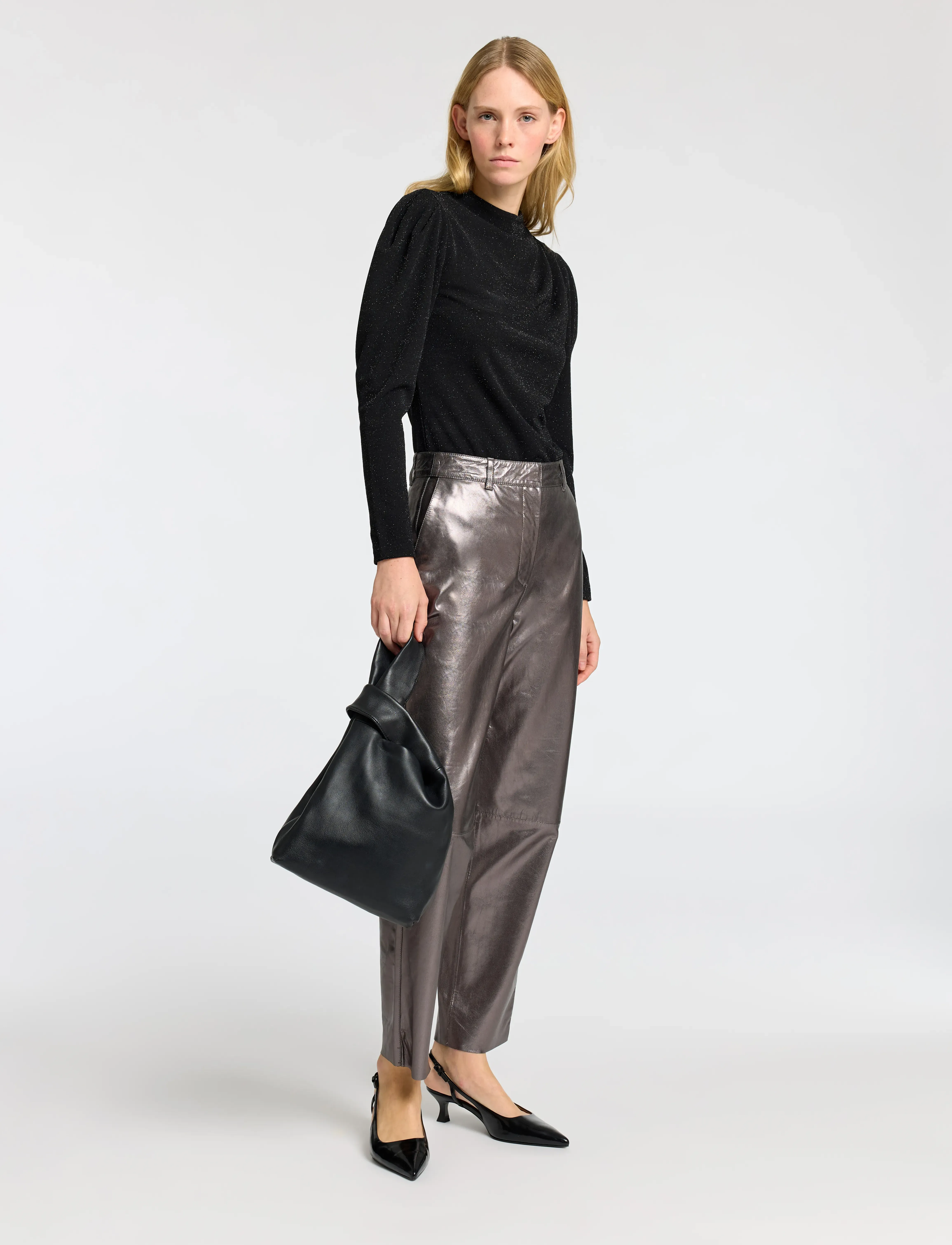 Selected - SLFMARWA LS HIGH NECK TOP - langærmede toppe - black - 5