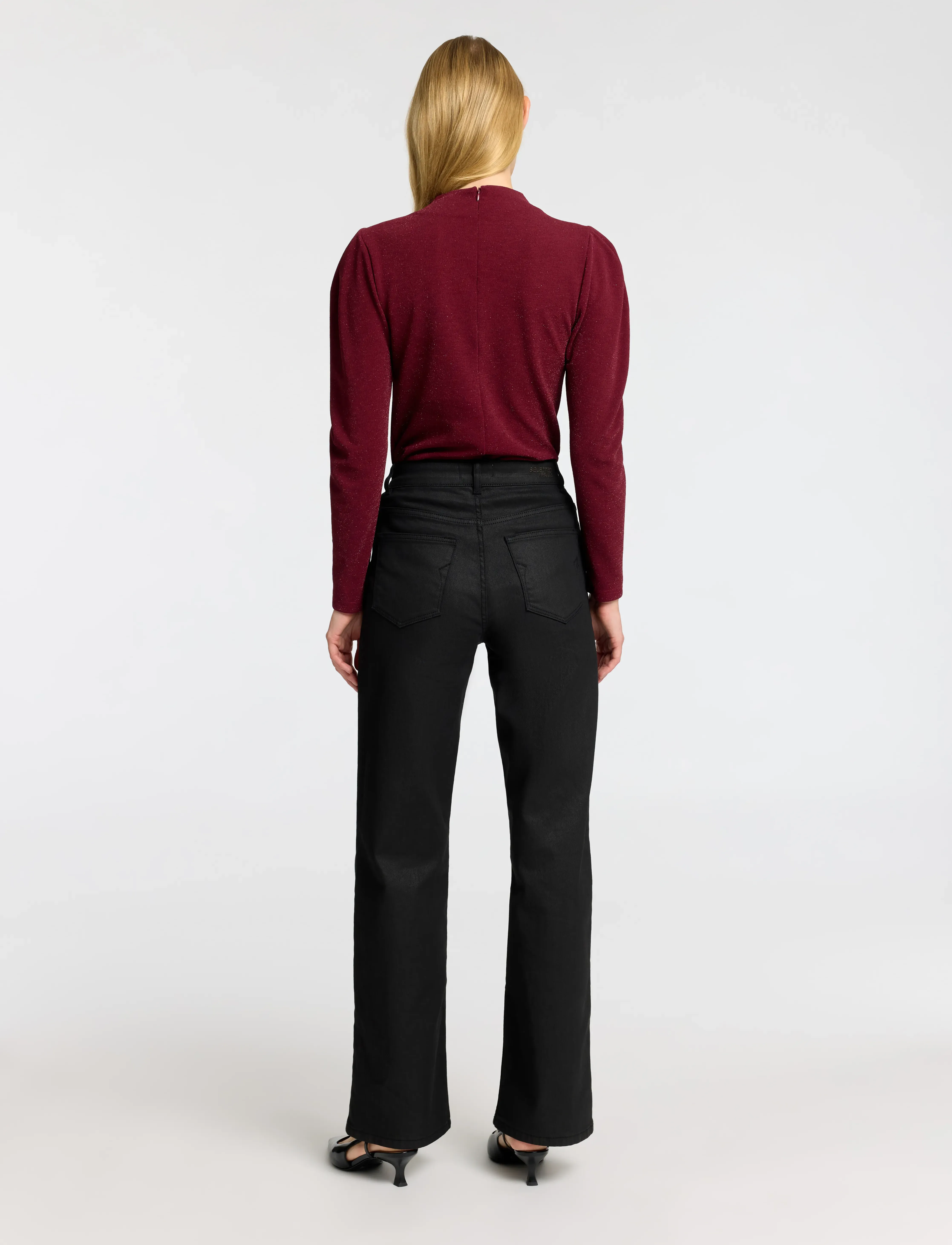 Selected - SLFMARWA LS HIGH NECK TOP - langærmede toppe - zinfandel - 2