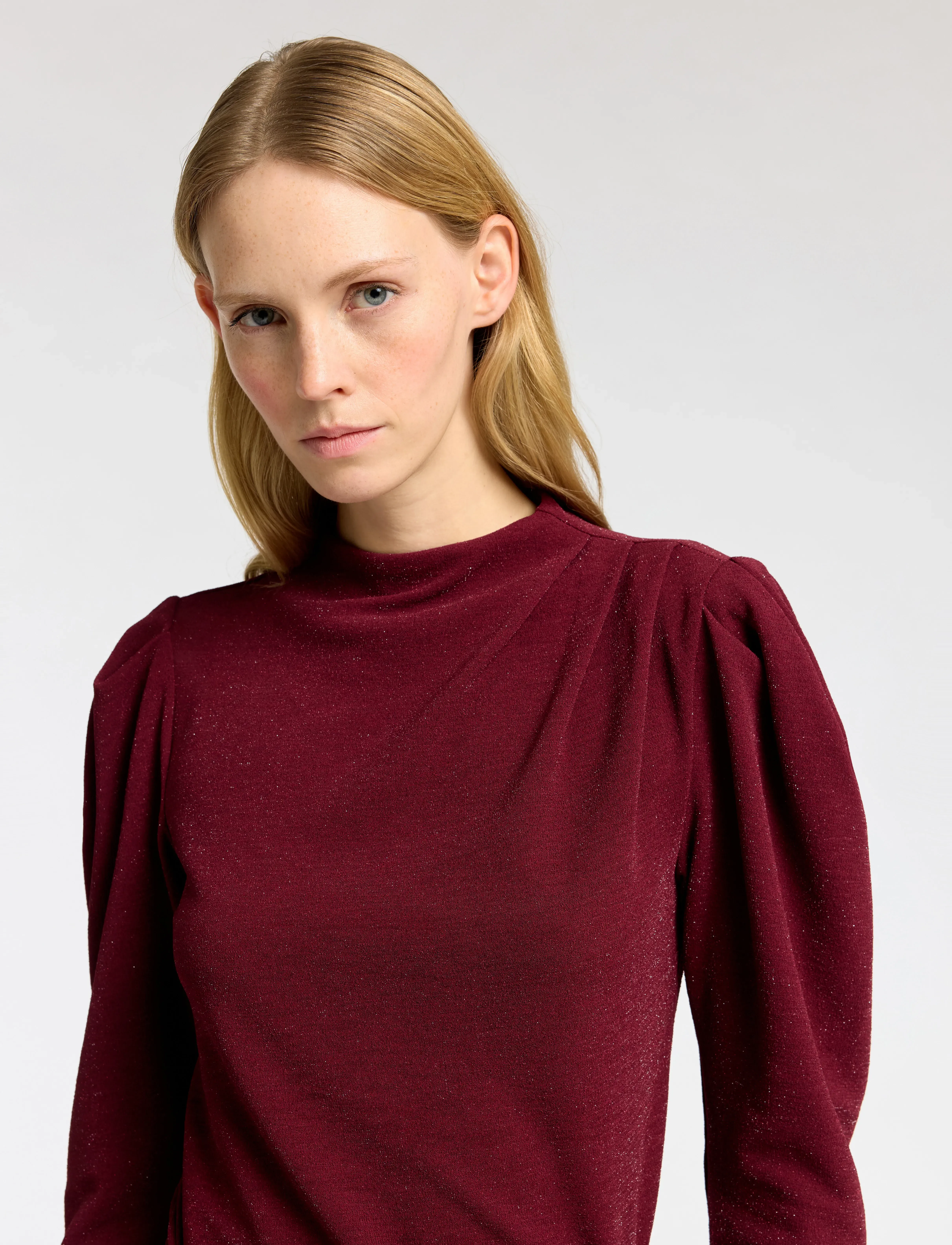 Selected - SLFMARWA LS HIGH NECK TOP - langærmede toppe - zinfandel - 5