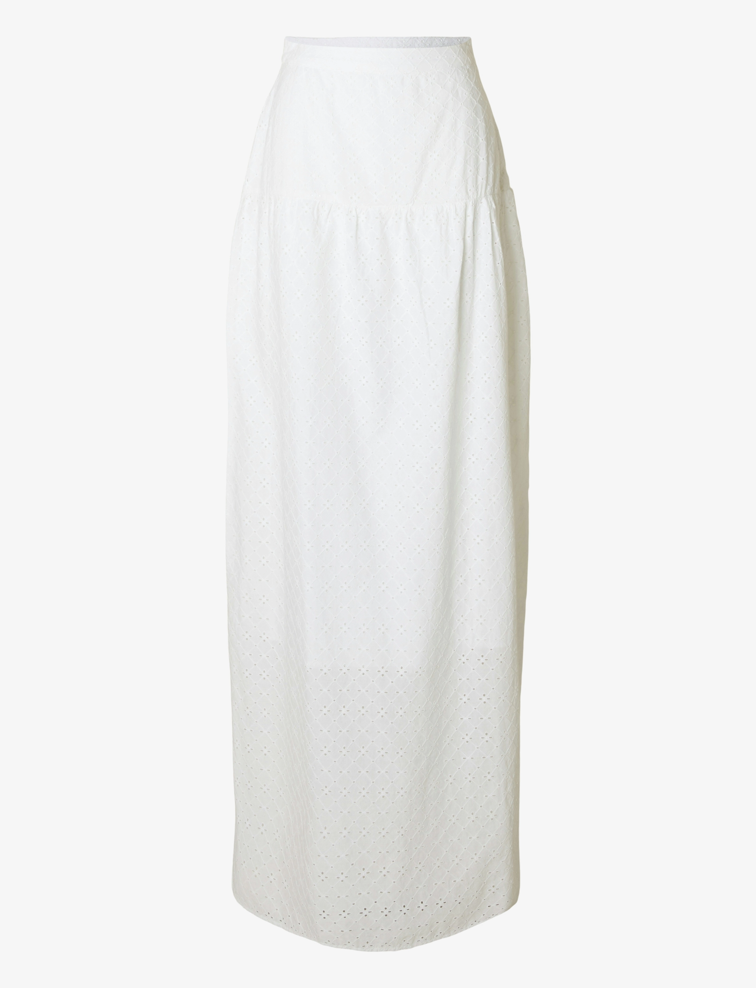 Selected SLFHANNAH MW LONG BRODERI SKIRT D - Selected - BRIGHT WHITE / white