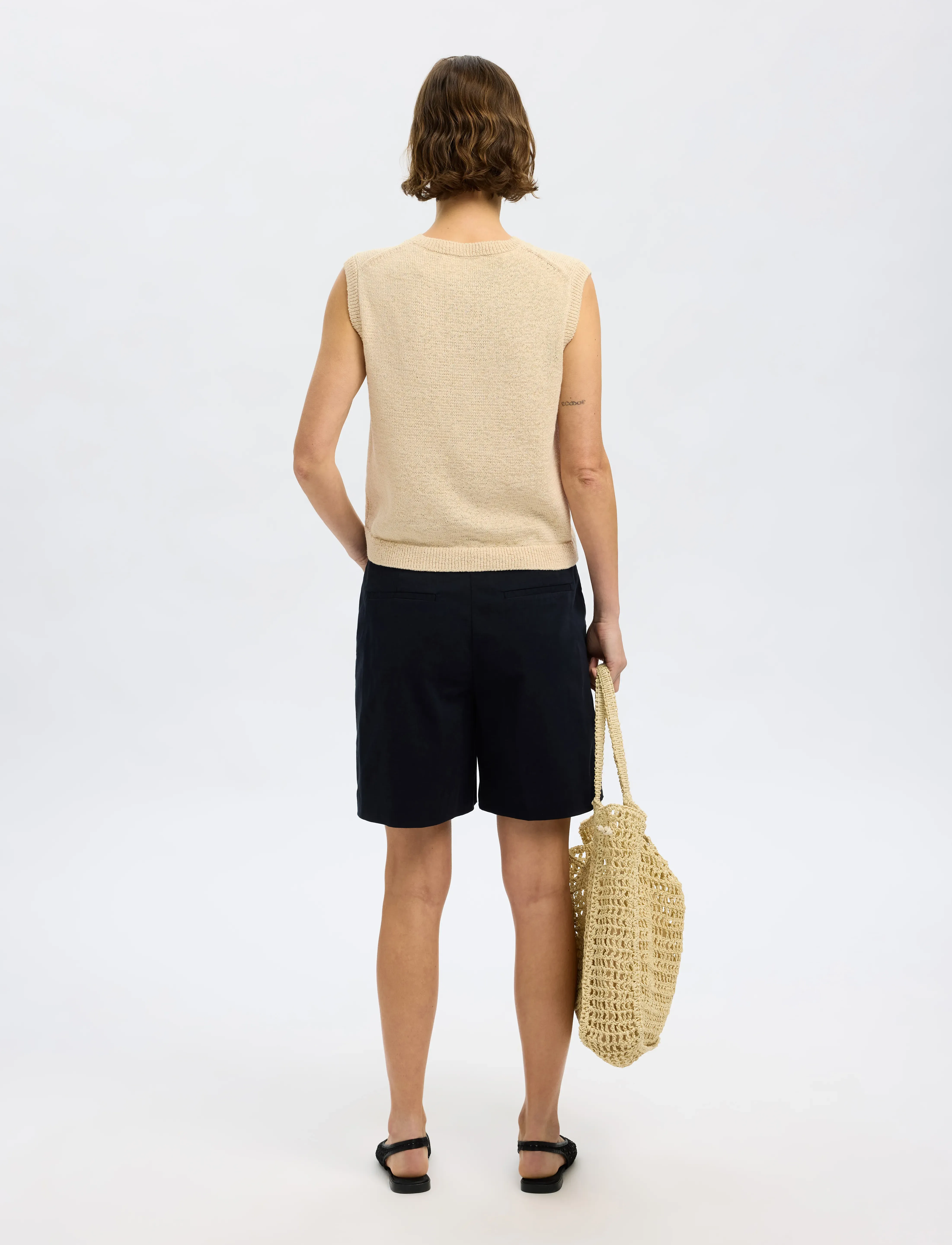 Selected - SLFALMA SL KNIT VEST - gestrickte westen - birch - 2