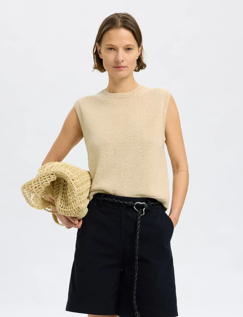 Selected - SLFALMA SL KNIT VEST - prjónavesti - birch - 3