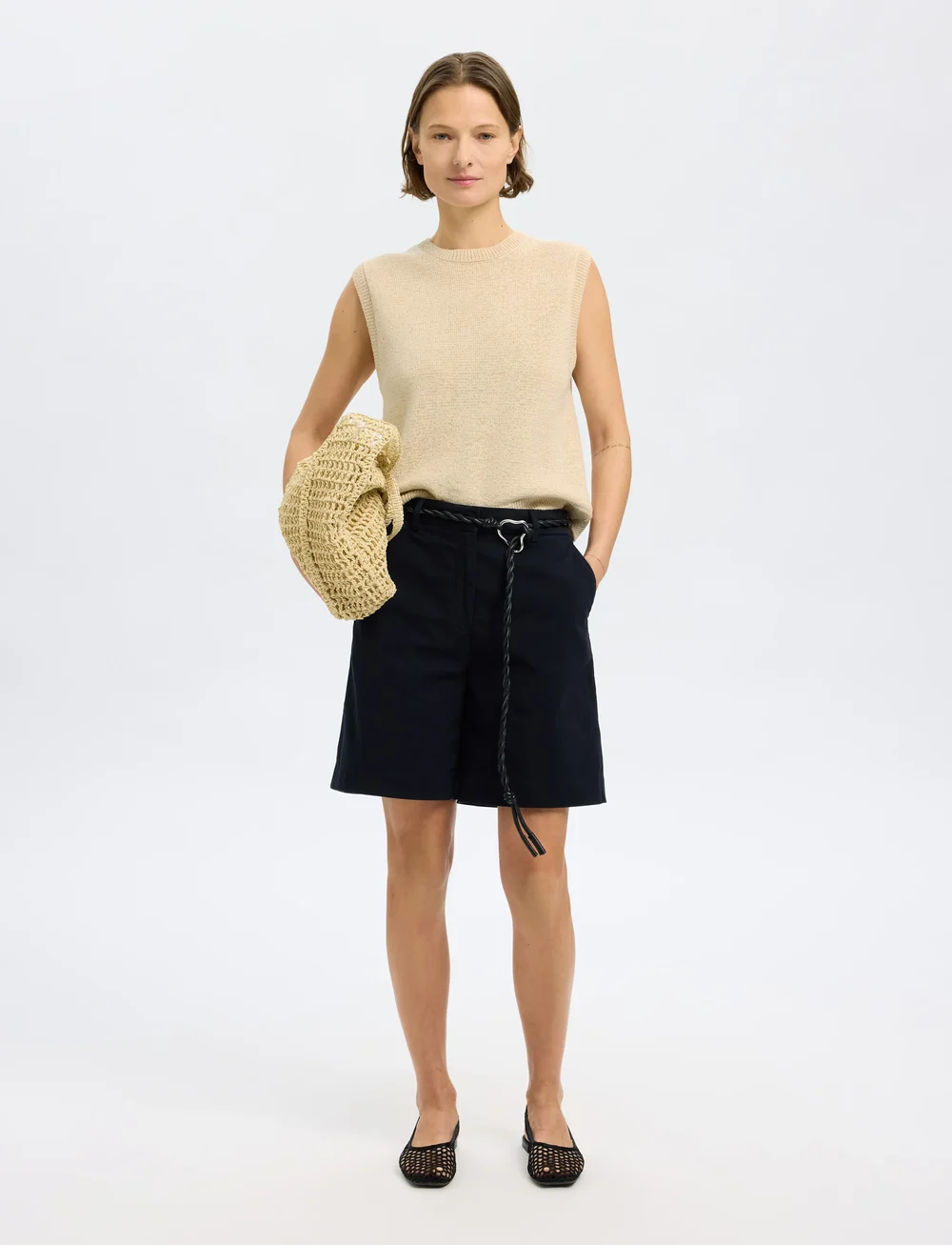 Selected - SLFALMA SL KNIT VEST - prjónavesti - birch - 4