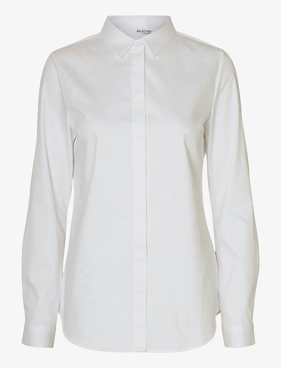 Selected - SLWROMIE LS FITTED SHIRT NOOS - langärmlige hemden - bright white - 1